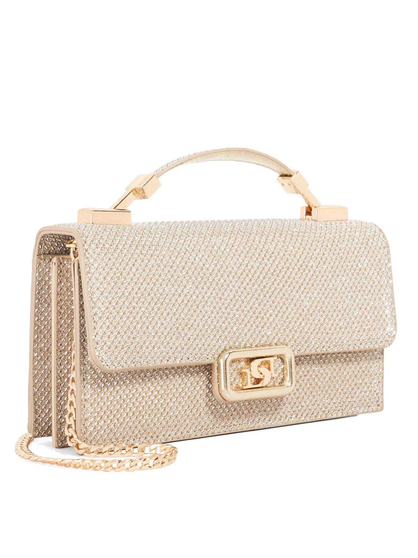  image of dune-london-skilled-top-handle-micro-bag-gold