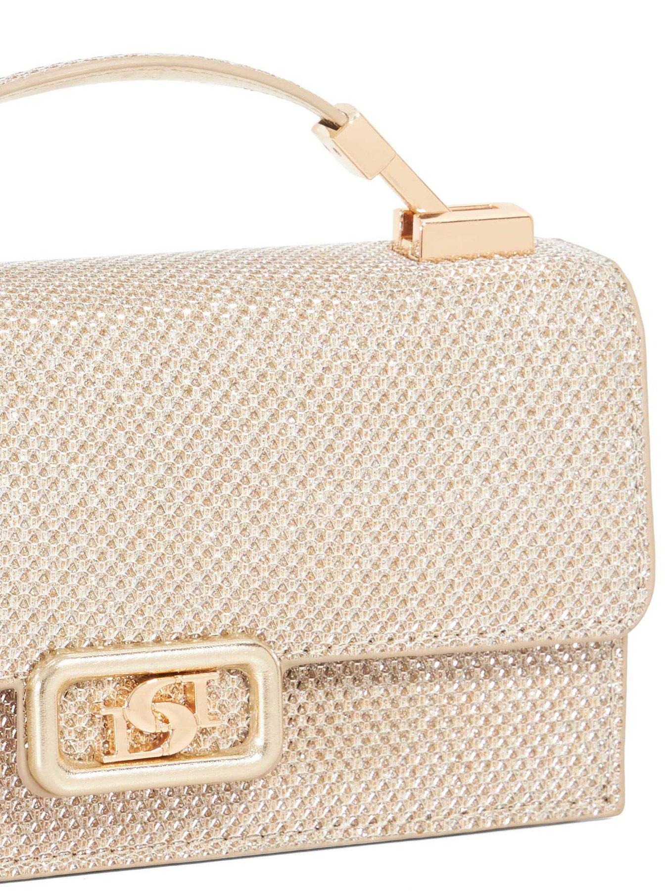  image of dune-london-skilled-top-handle-micro-bag-gold