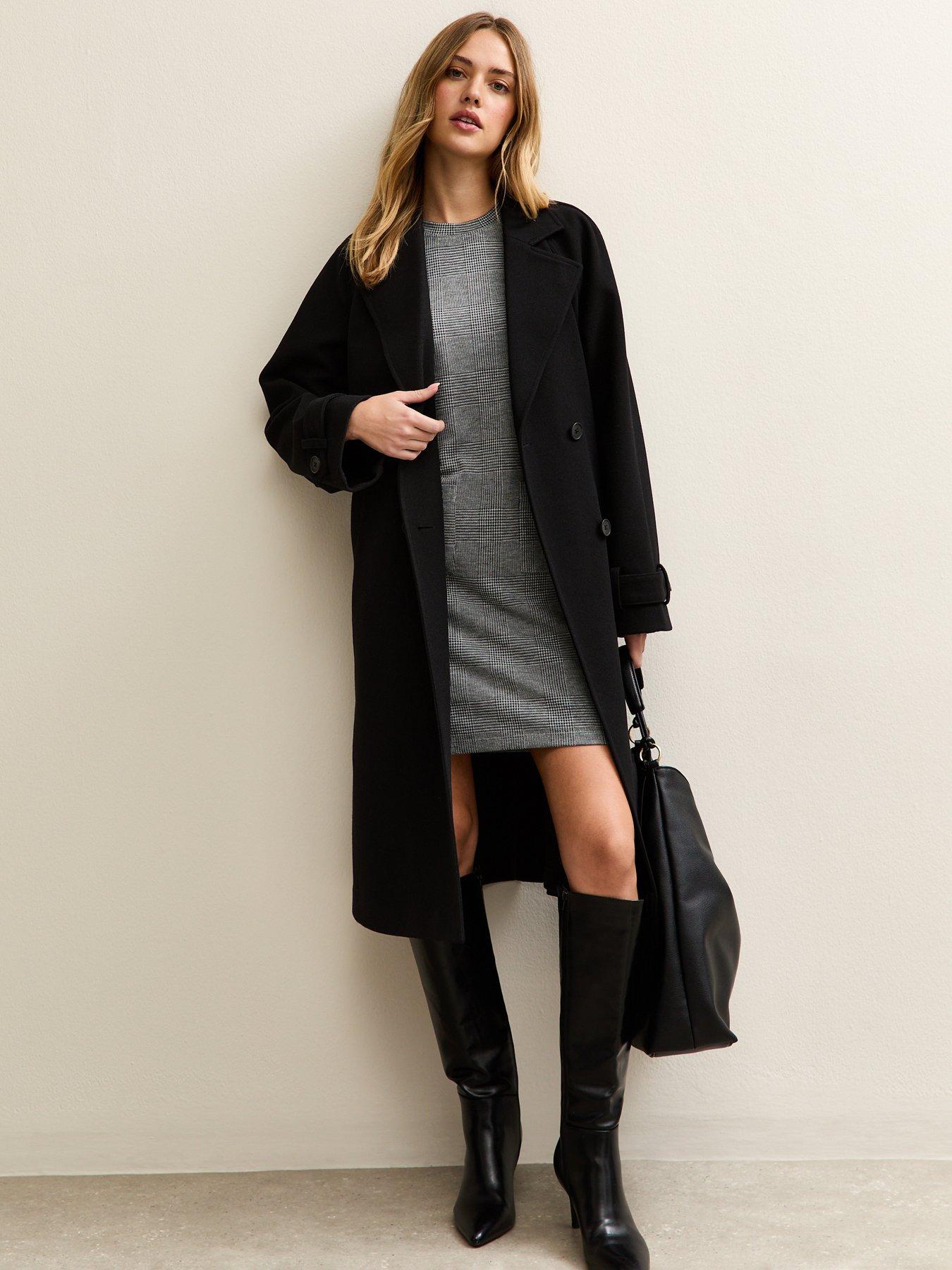  image of new-look-check-t-shirt-mini-dress-grey