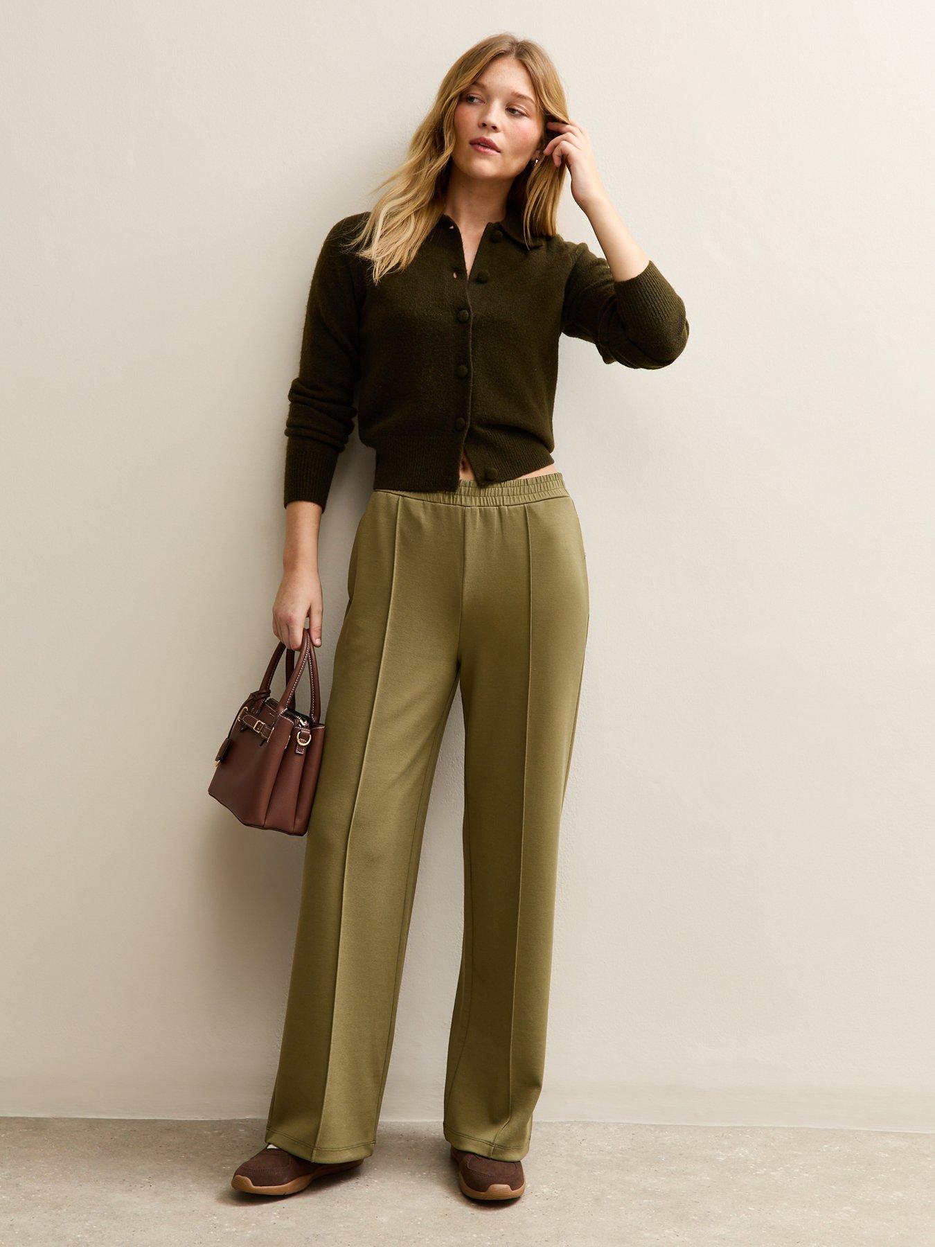 front image of new-look-soft-touch-front-seam-joggers-khaki