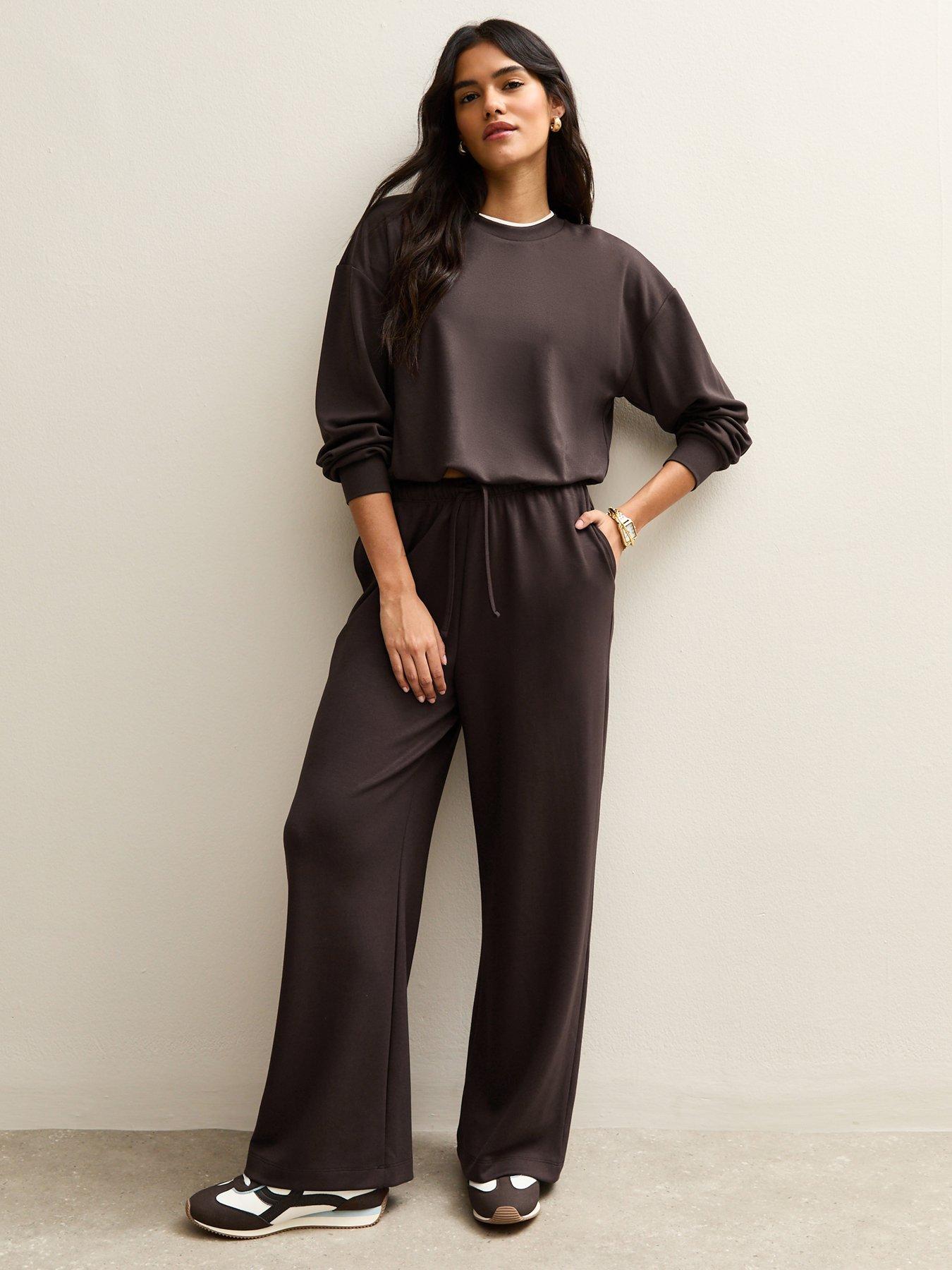 new-look-jersey-wide-leg-drawstring-waist-joggers-brown