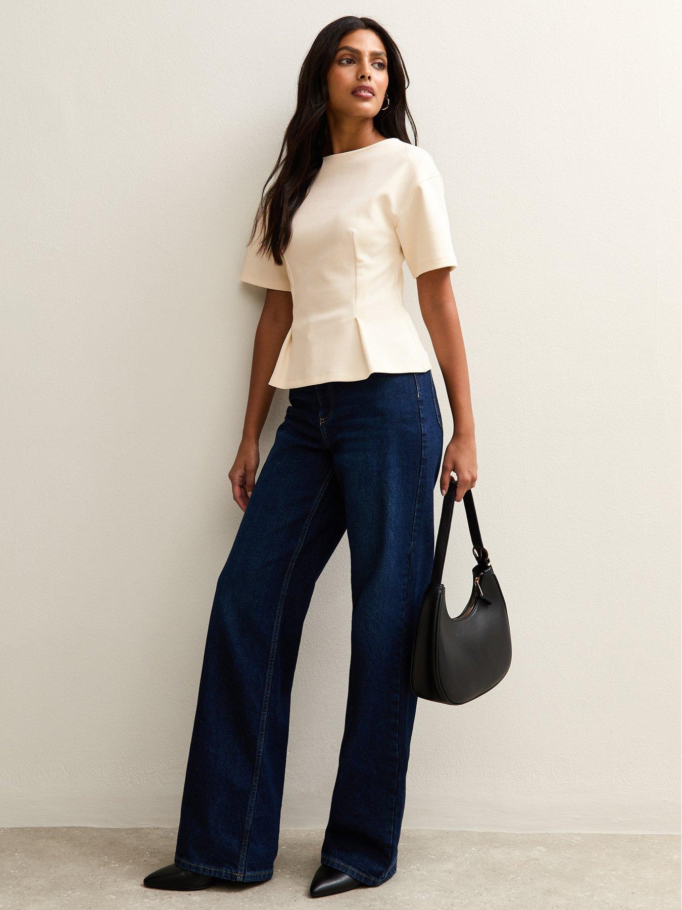  image of new-look-stretch-jersey-ponte-fitted-t-shirt-white