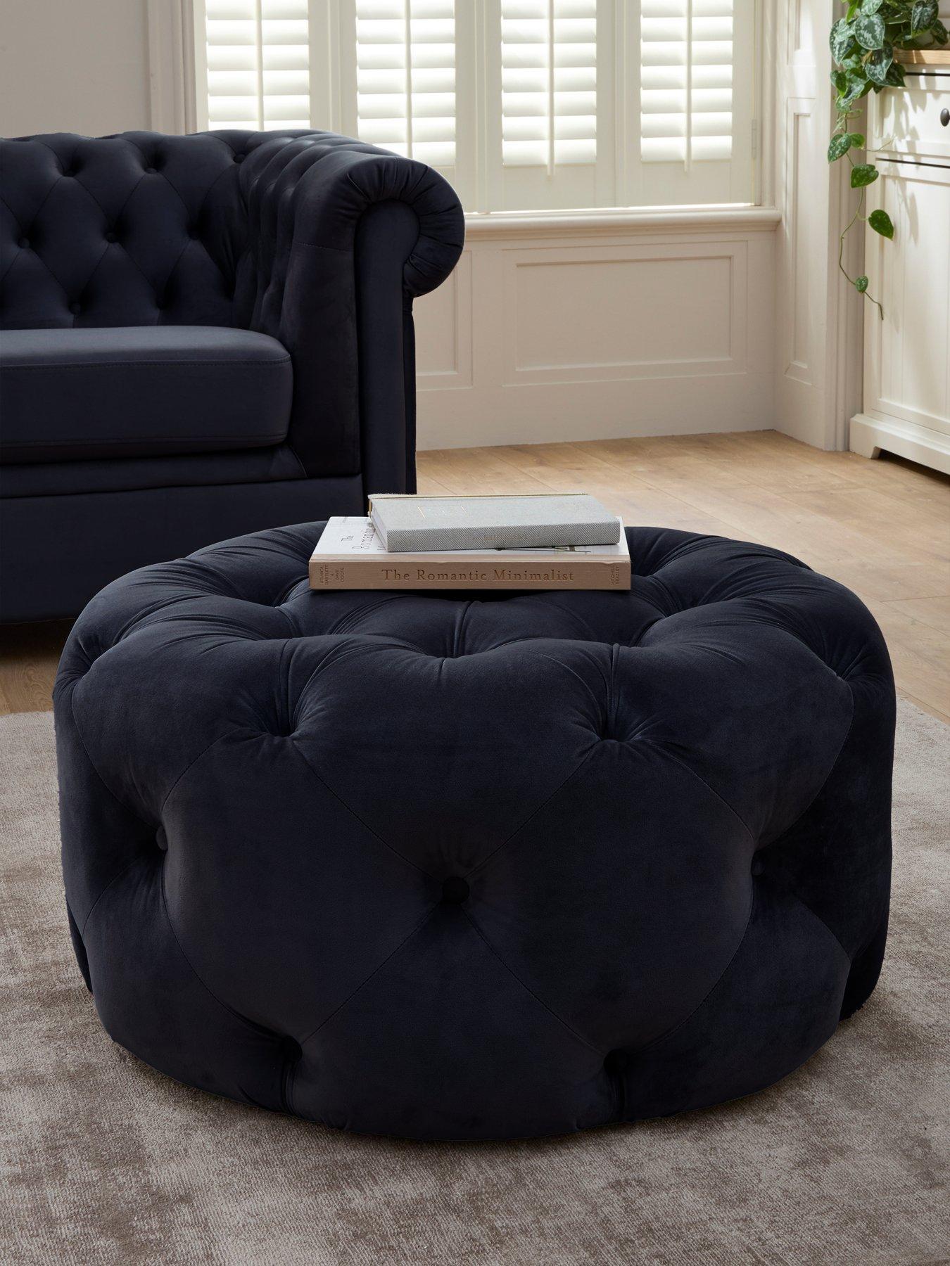 The Very Collection Chester Fabric Round Footstool - FSC® Certified