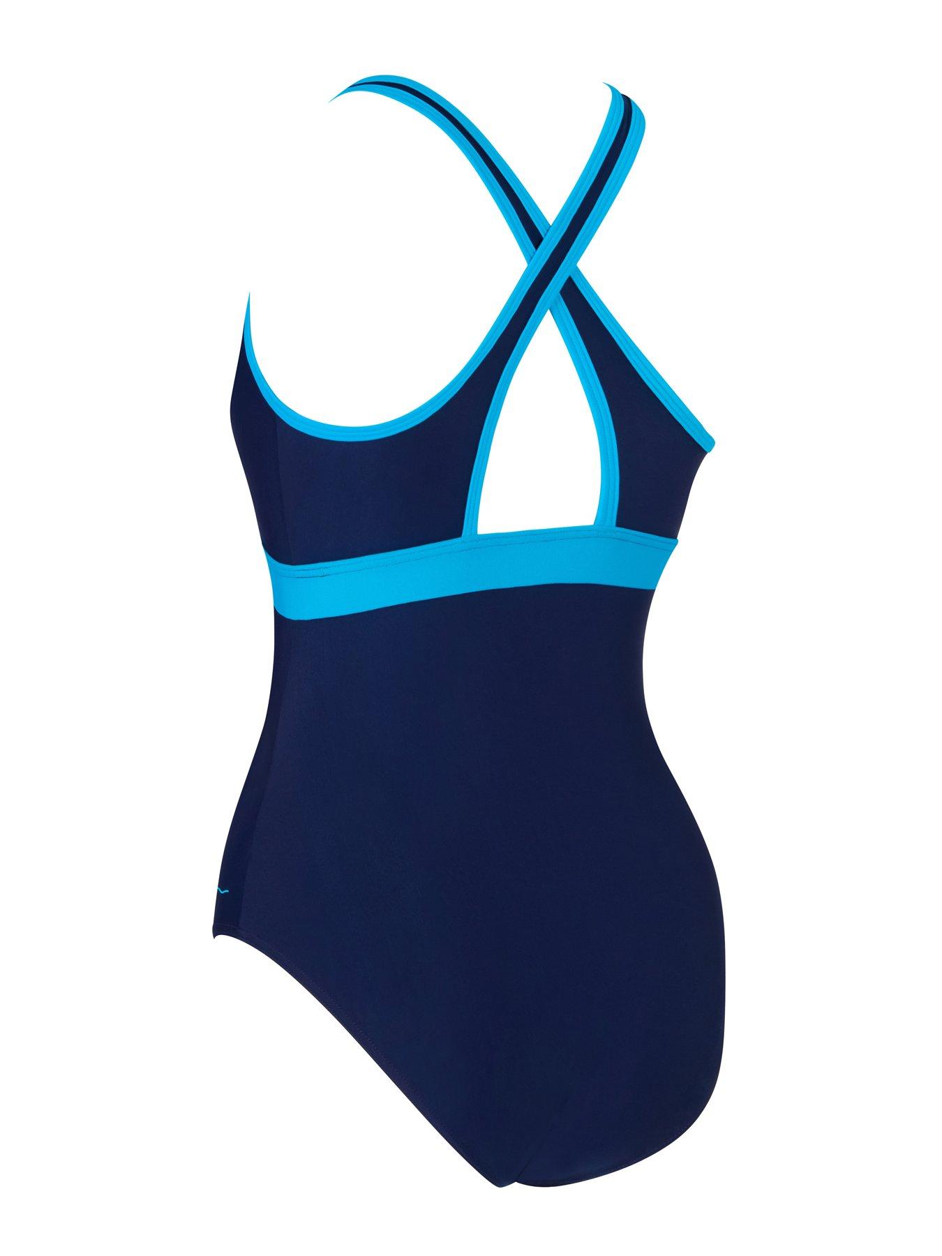 Image 2 of 3 of Zoggs Womens Swim Dakota Crossback Swimsuit - Blue