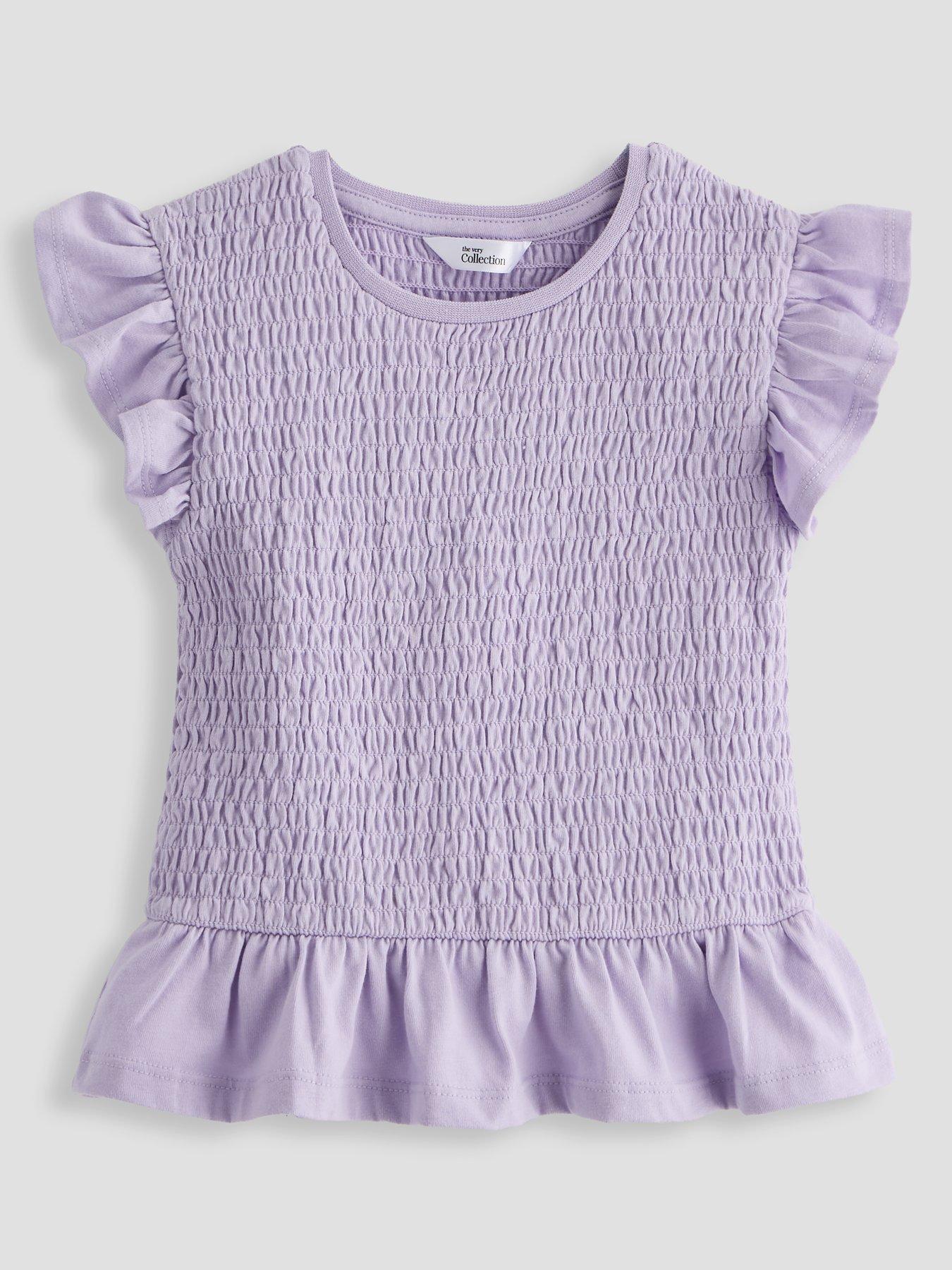 The Very Collection Girls Shirred Top - Purple
