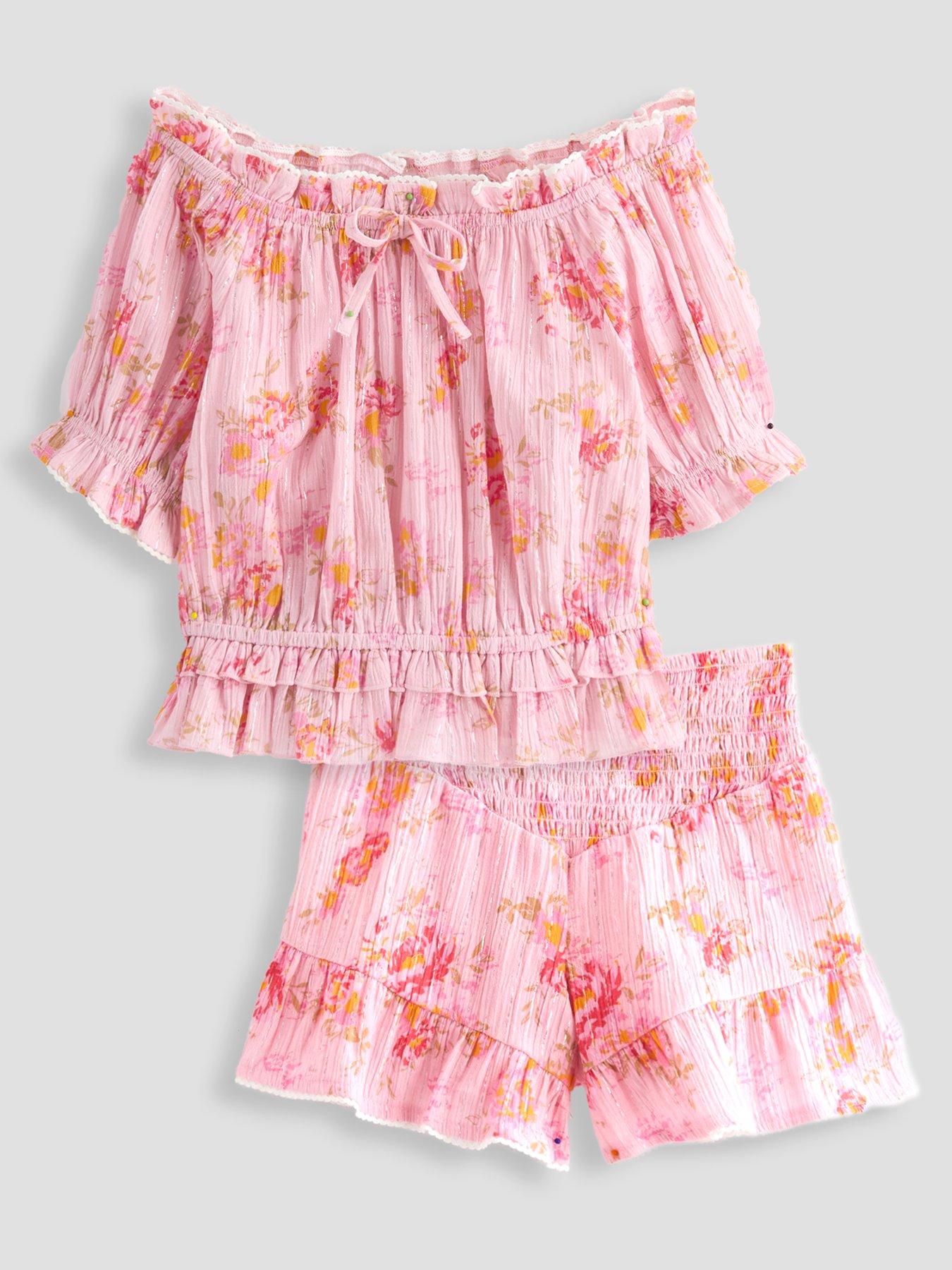 The Very Collection Girls Tired Skirt And Top Printed Set - Print