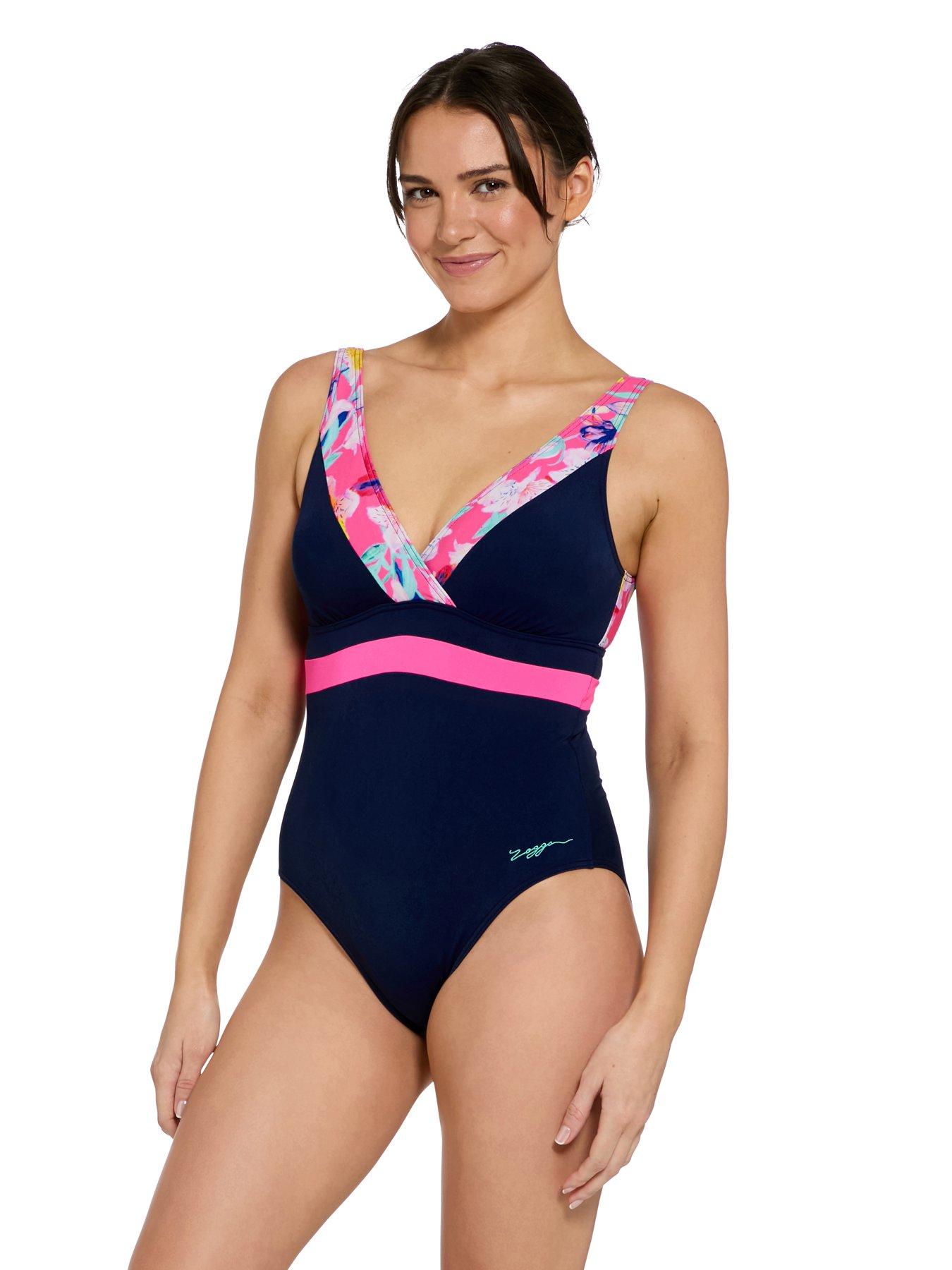 Zoggs Womens Swim Squareback Swimsuit - Multi