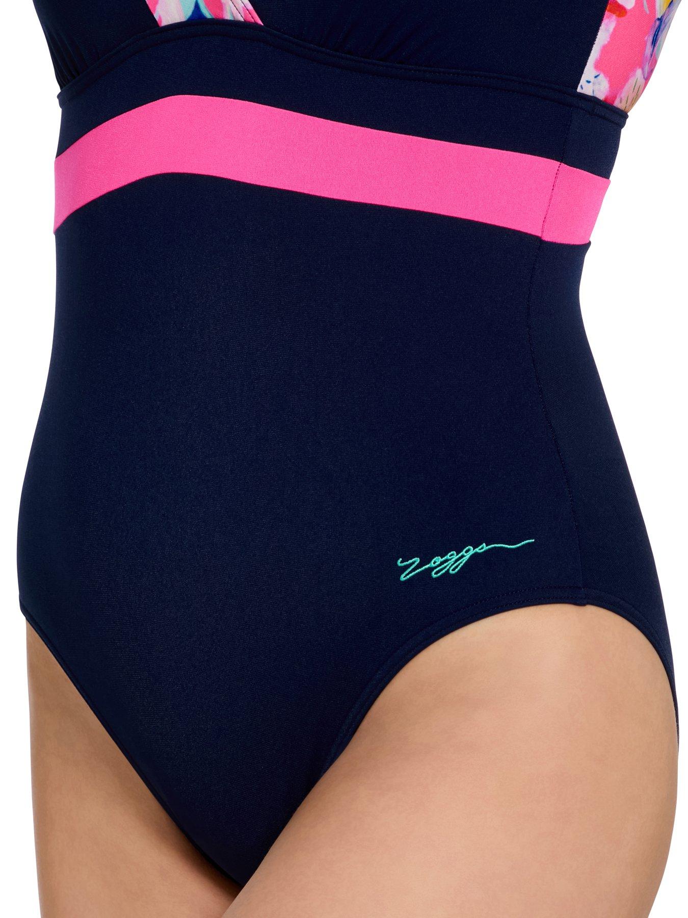  image of zoggs-womens-swim-squareback-back-panel-swimsuit-multi