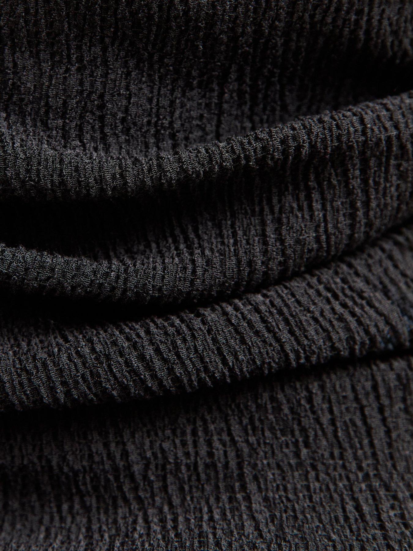  image of new-look-textured-jersey-ruched-tank-top-black