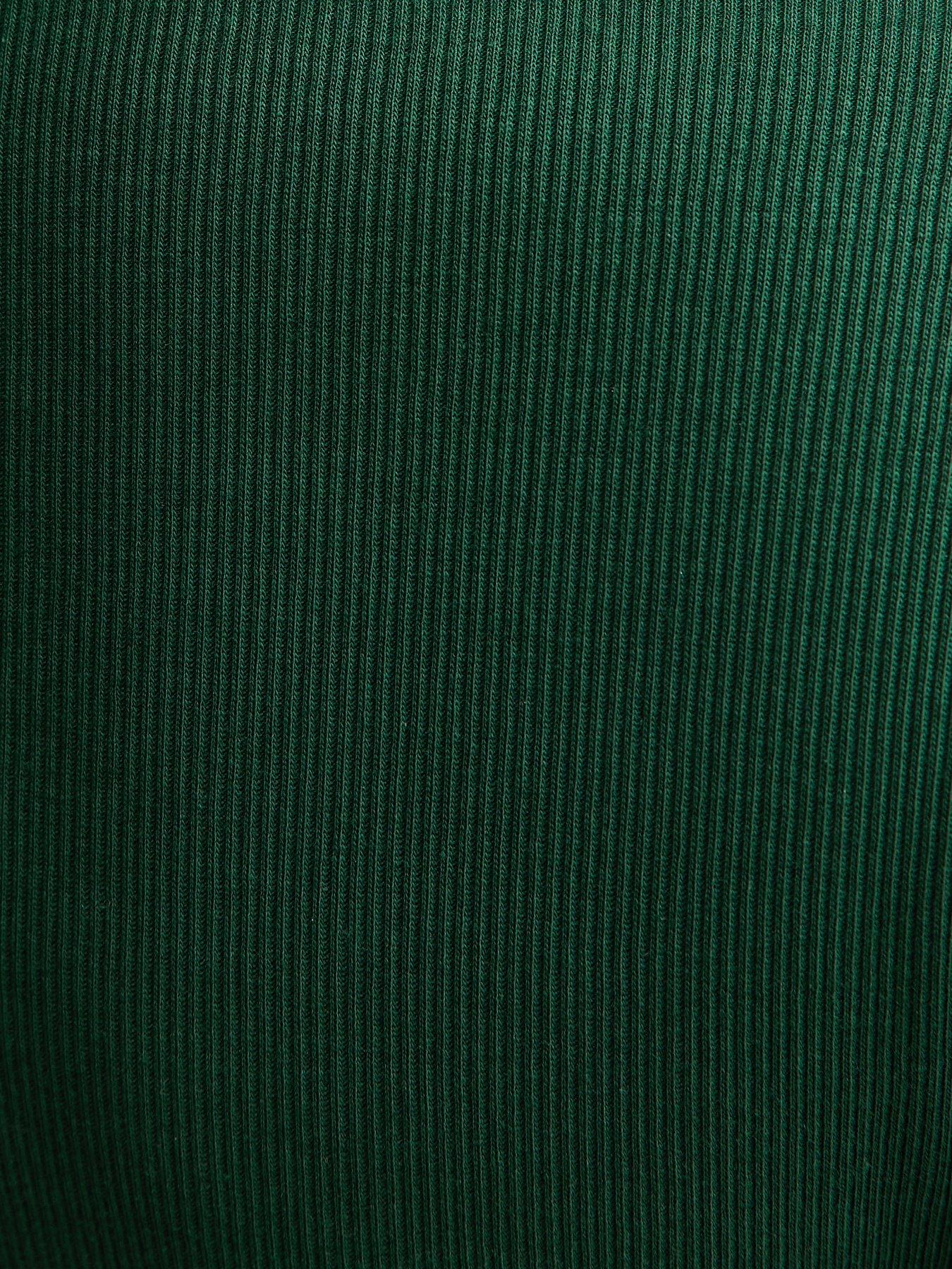  image of new-look-ribbed-button-through-long-sleeve-top-green