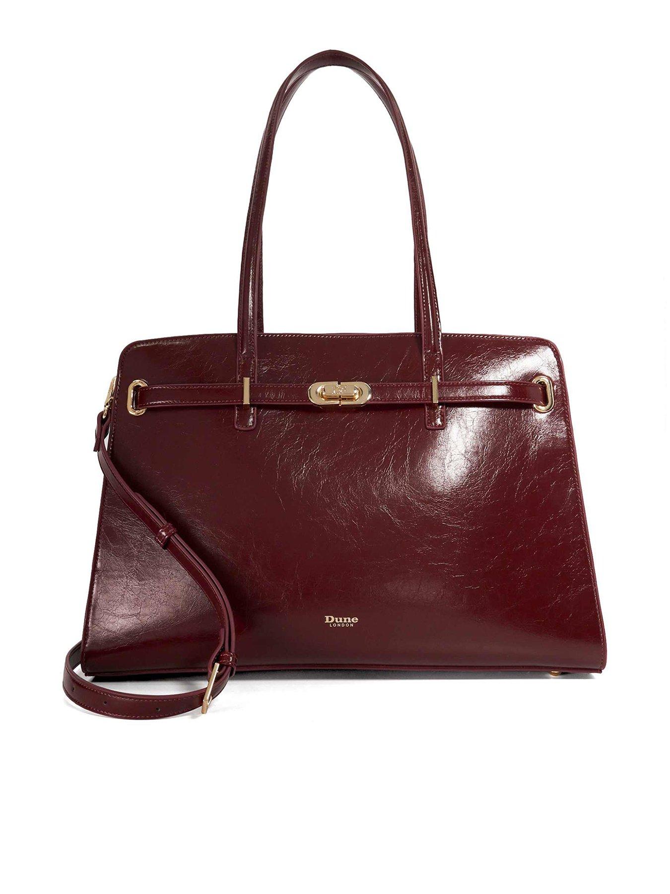  image of dune-london-define-large-belted-tote-dark-red