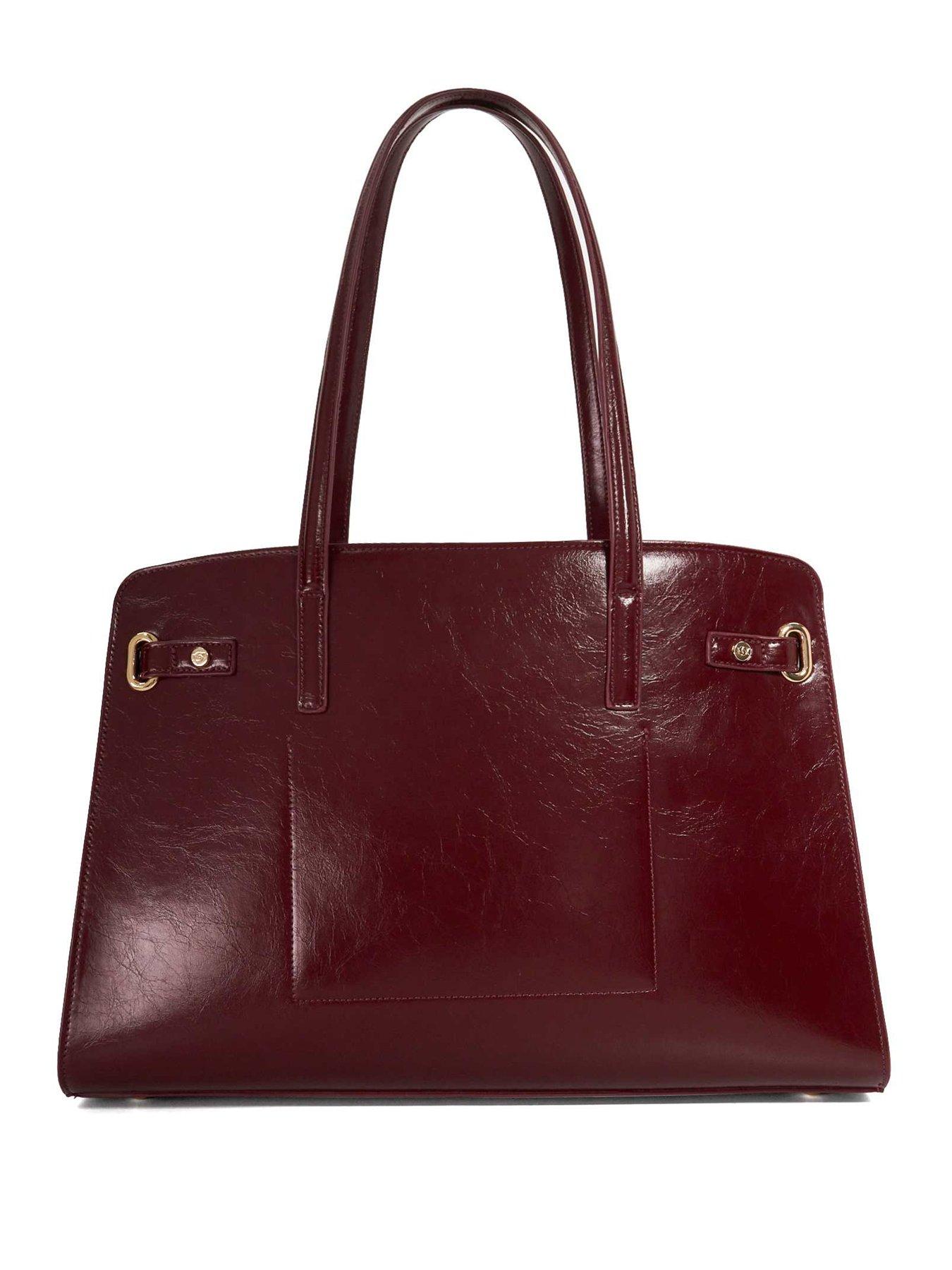  image of dune-london-define-large-belted-tote-dark-red