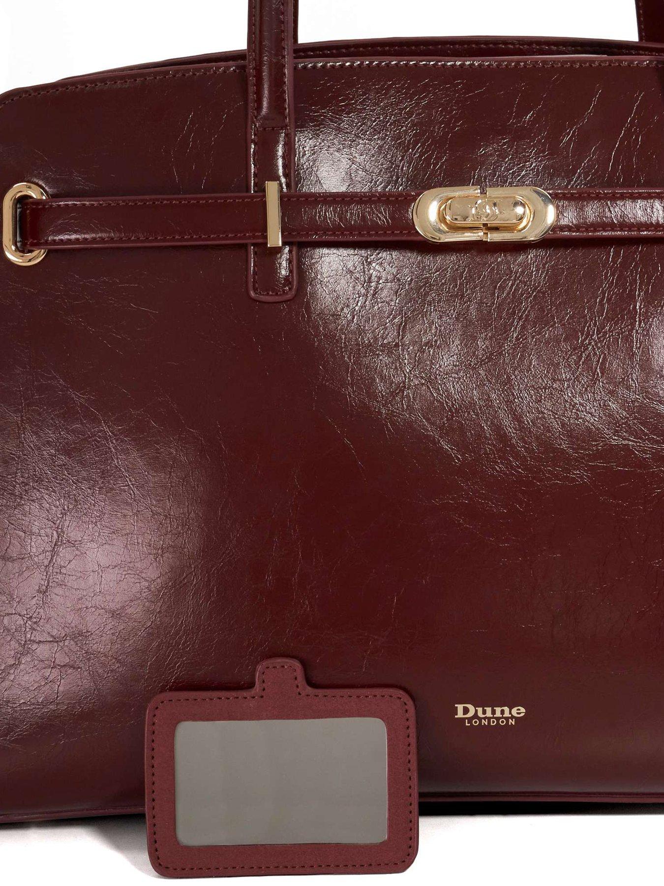  image of dune-london-define-large-belted-tote-dark-red