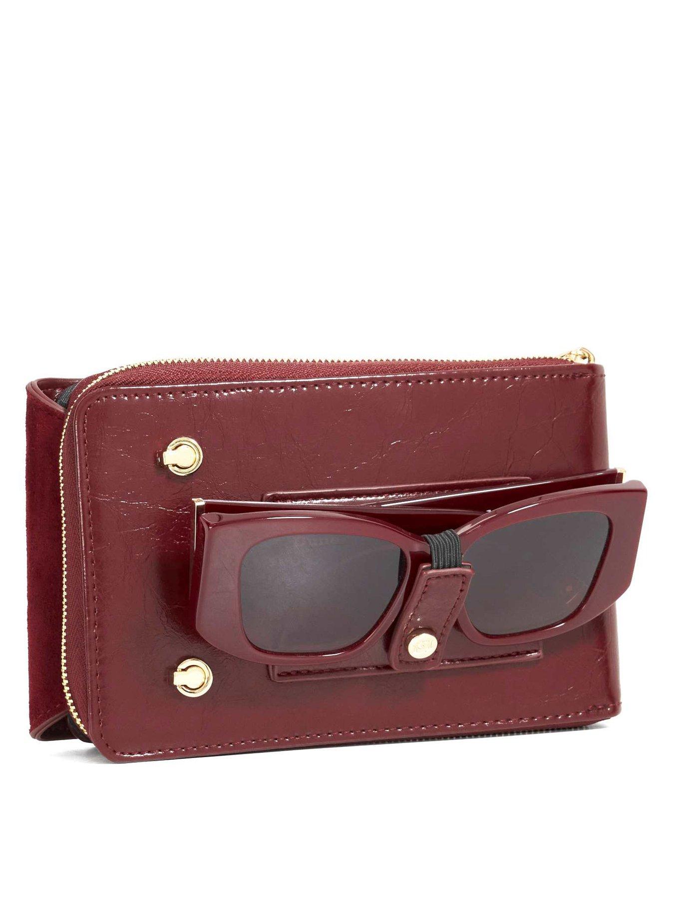  image of dune-london-sunrise-basic-phone-cross-body-dark-red