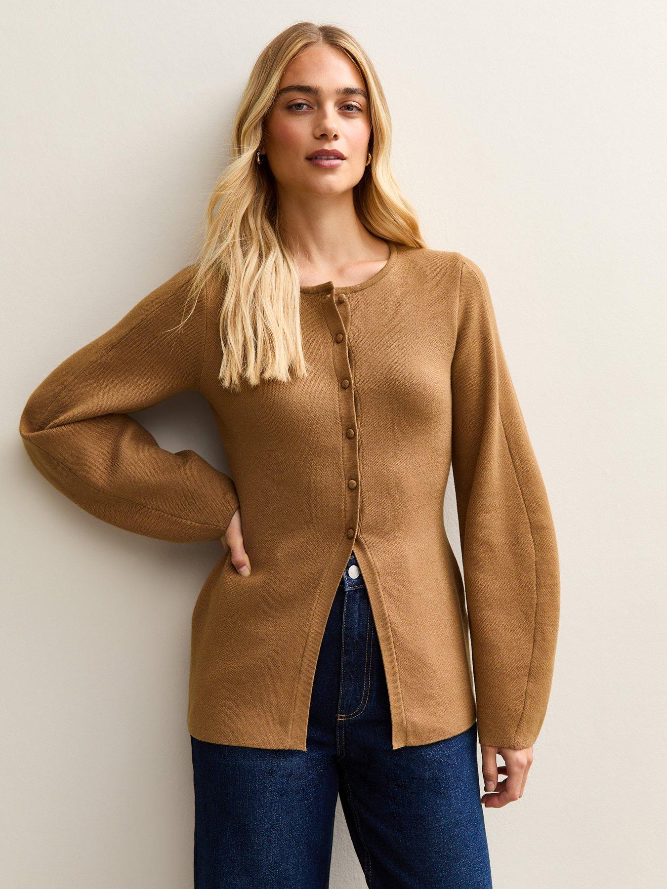 New Look Camel Compact Knit Longline Cardigan