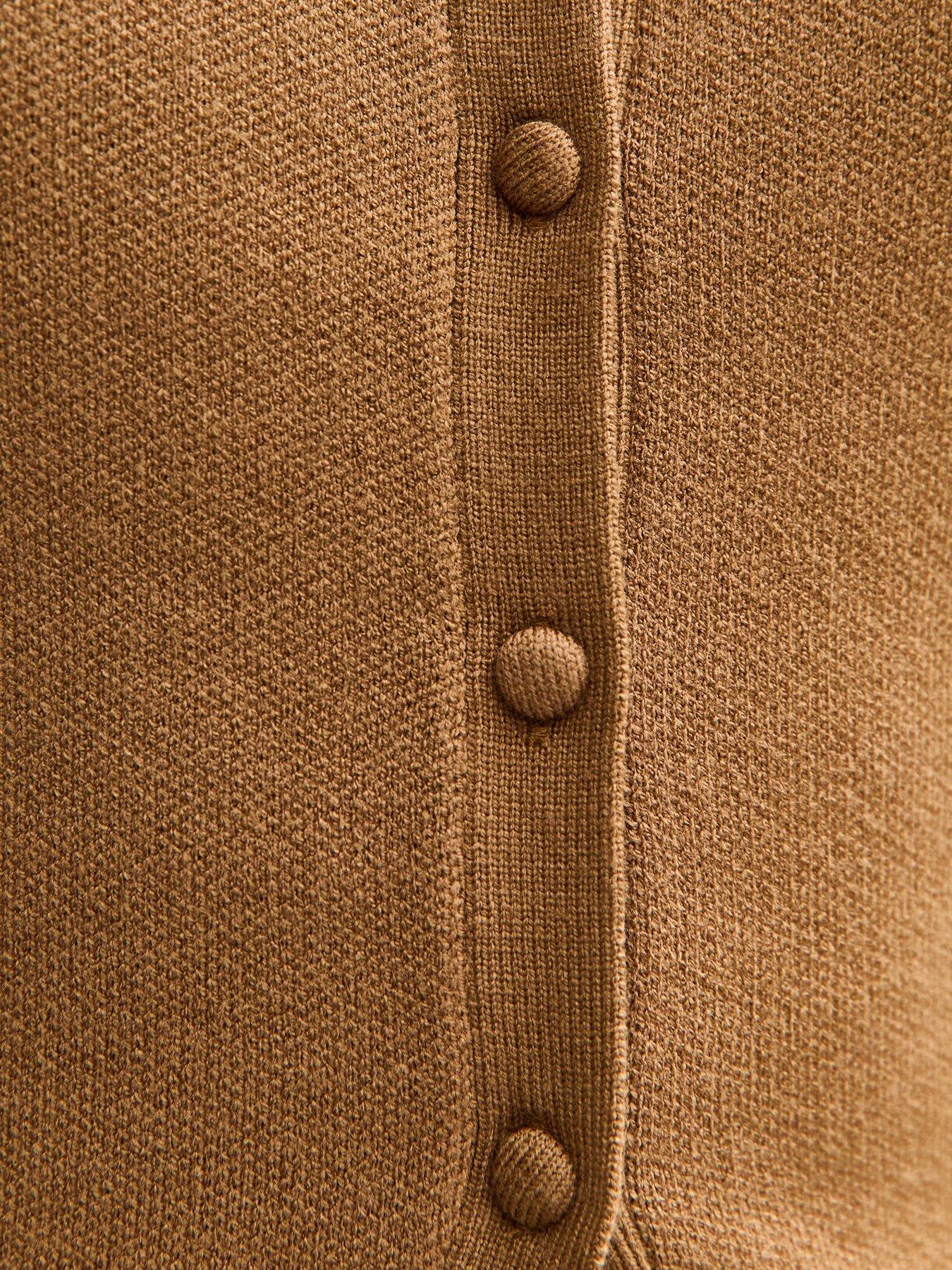 Image 5 of 5 of New Look Camel Compact Knit Longline Cardigan