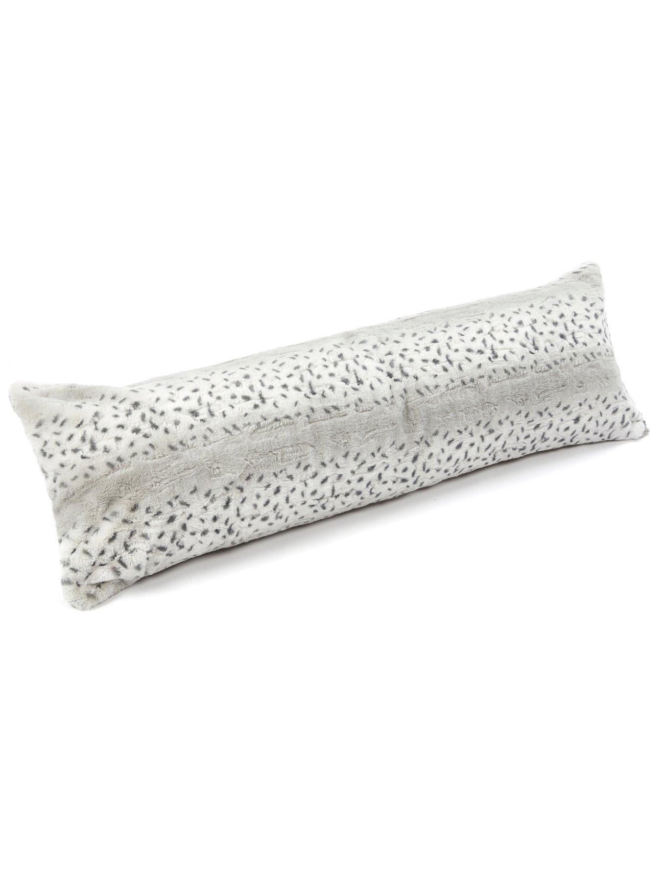  image of very-home-faux-fur-bolster-pillow-137cm-snow-leopard