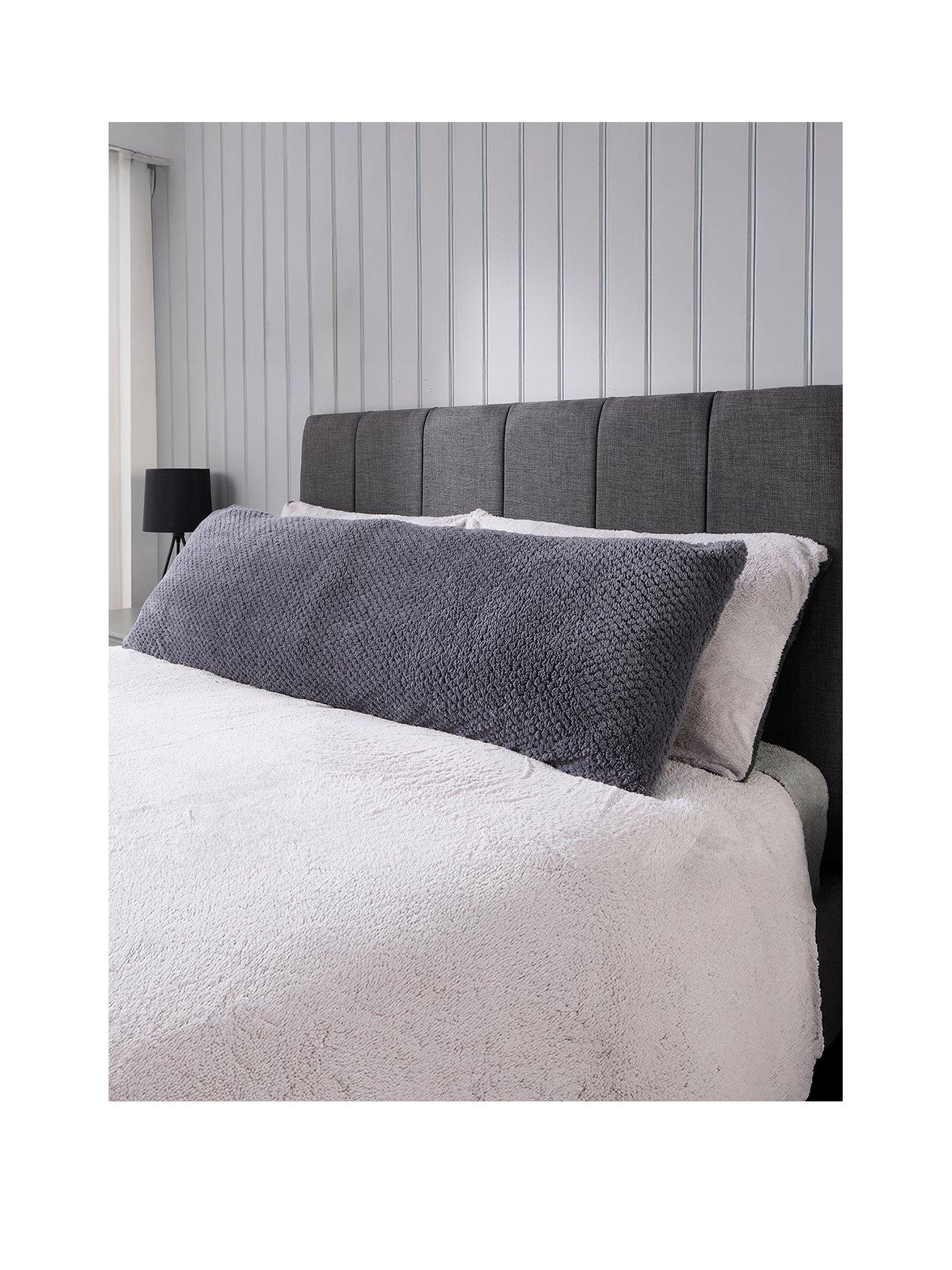  image of very-home-waffle-bolster-pillow-137cm-charcoal