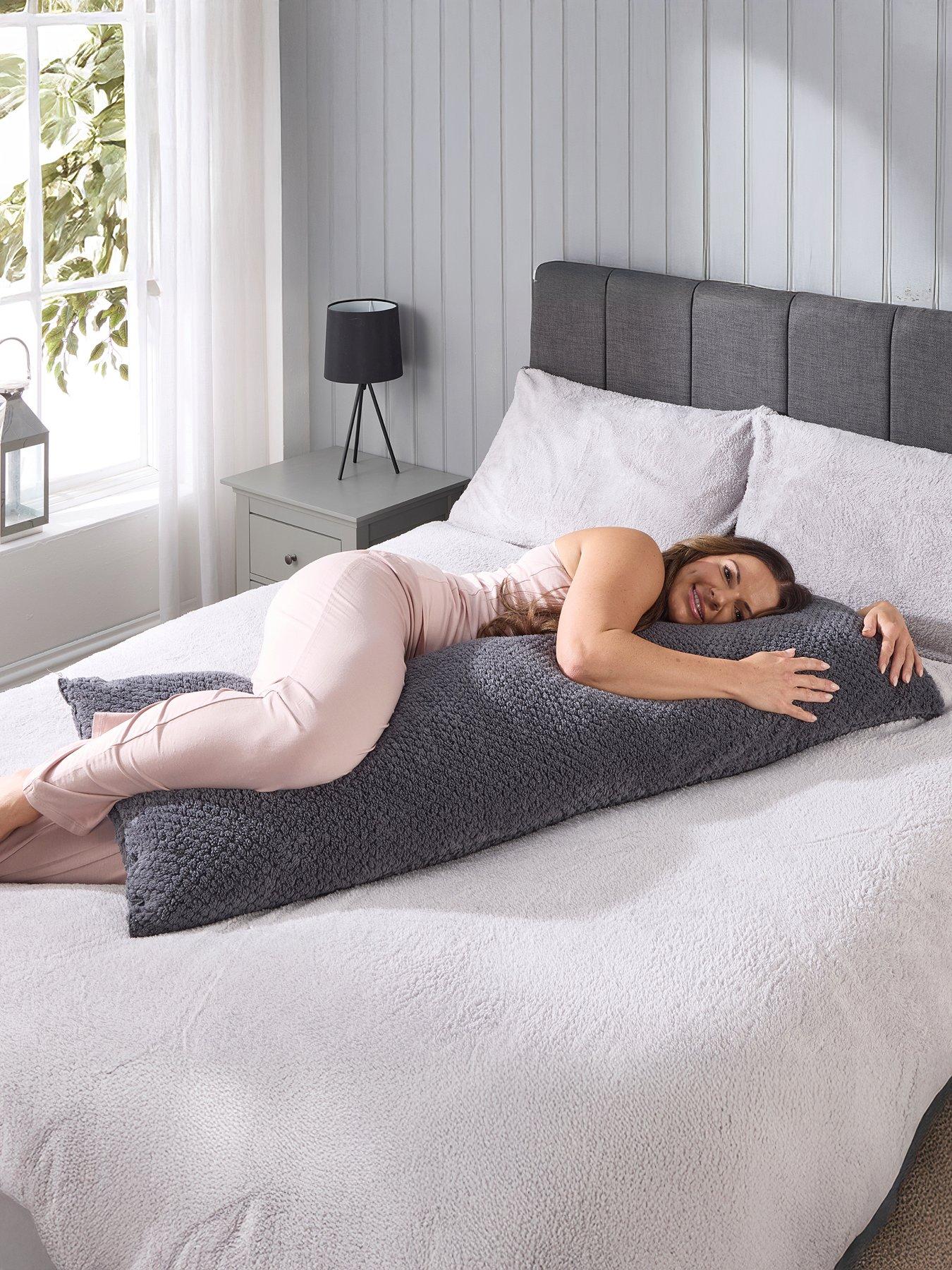  image of very-home-waffle-bolster-pillow-137cm-charcoal