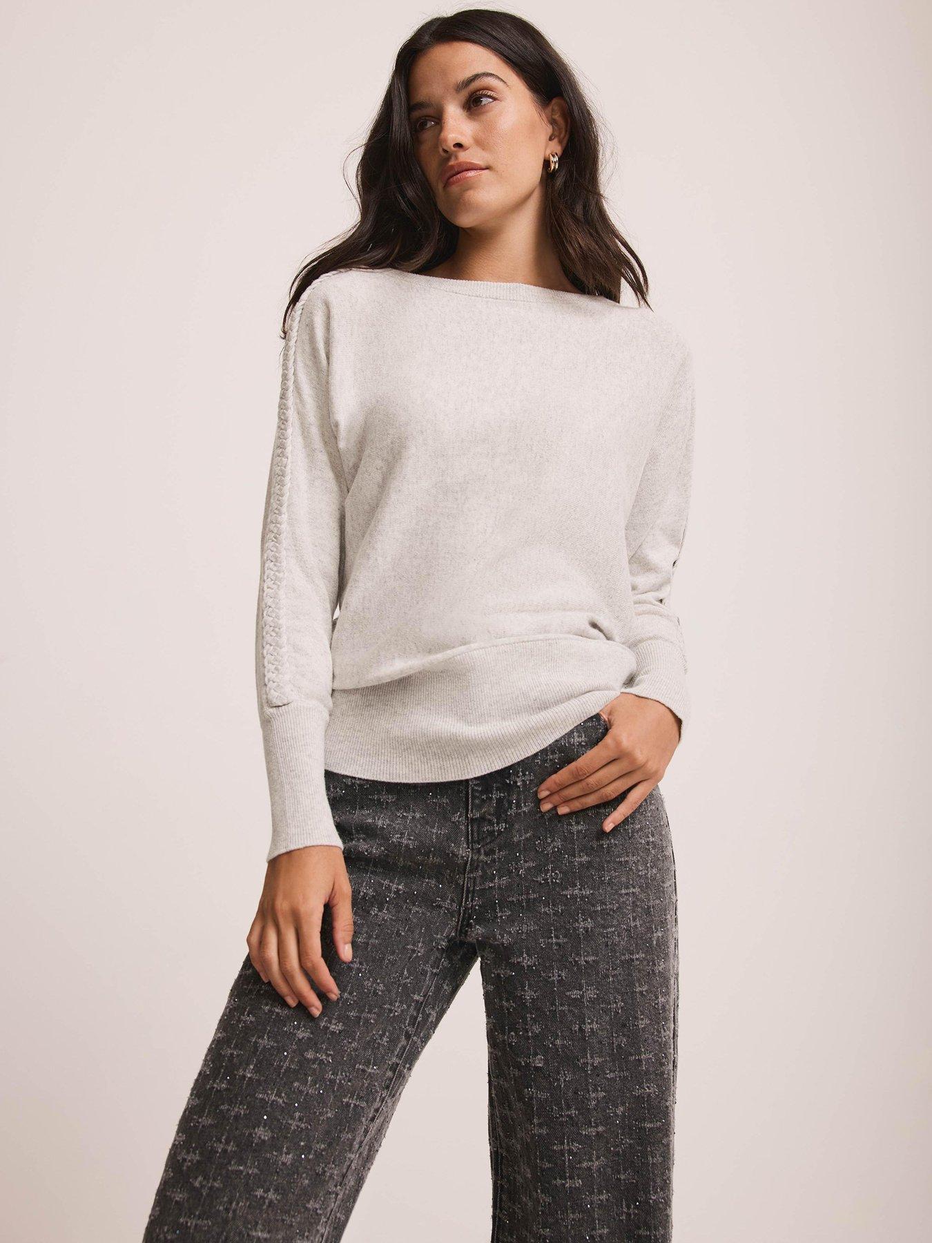 mint-velvet-plait-detail-batwing-jumper-grey