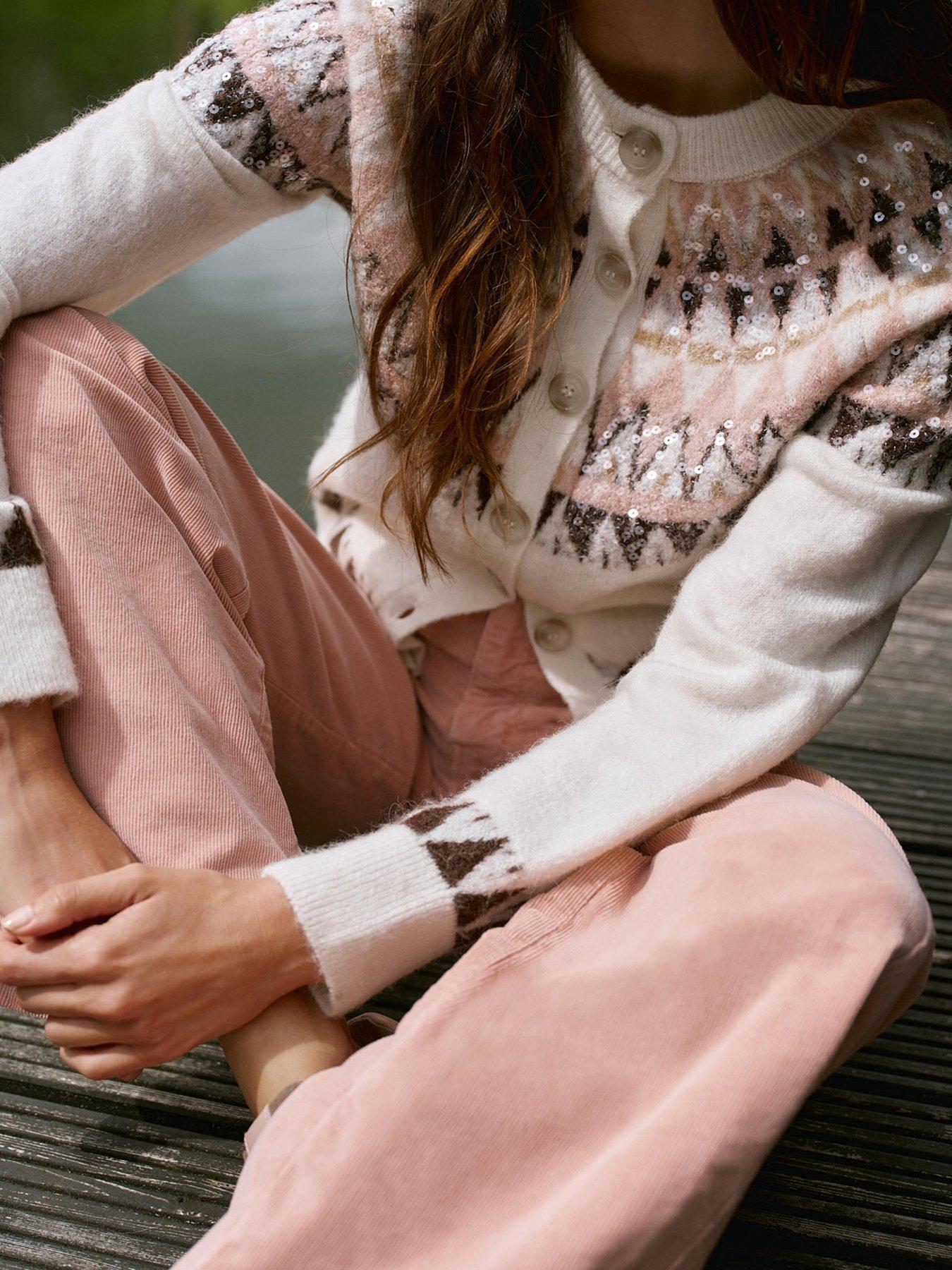  image of mint-velvet-cream-fairisle-yoke-cardigan-white