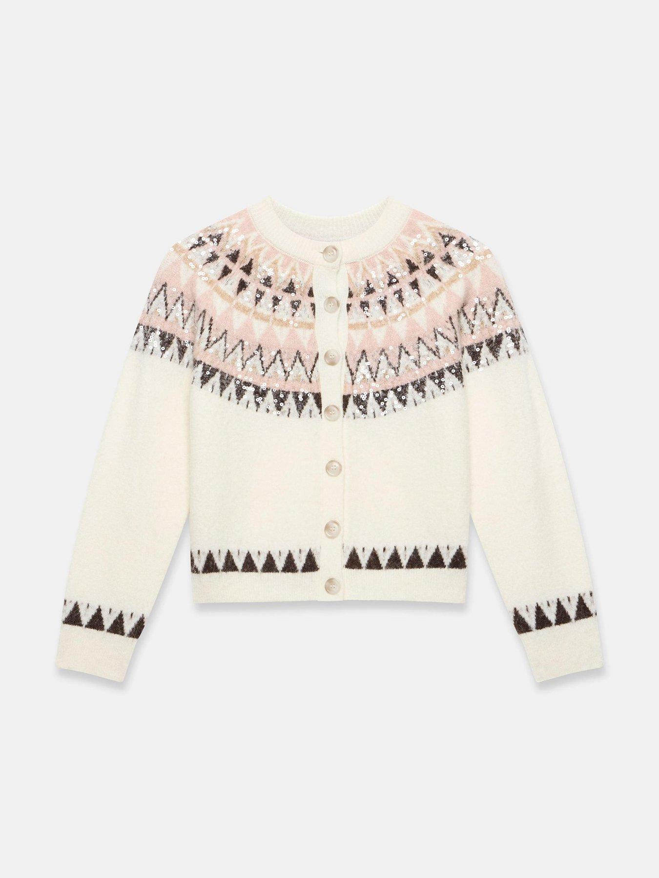  image of mint-velvet-cream-fairisle-yoke-cardigan-white
