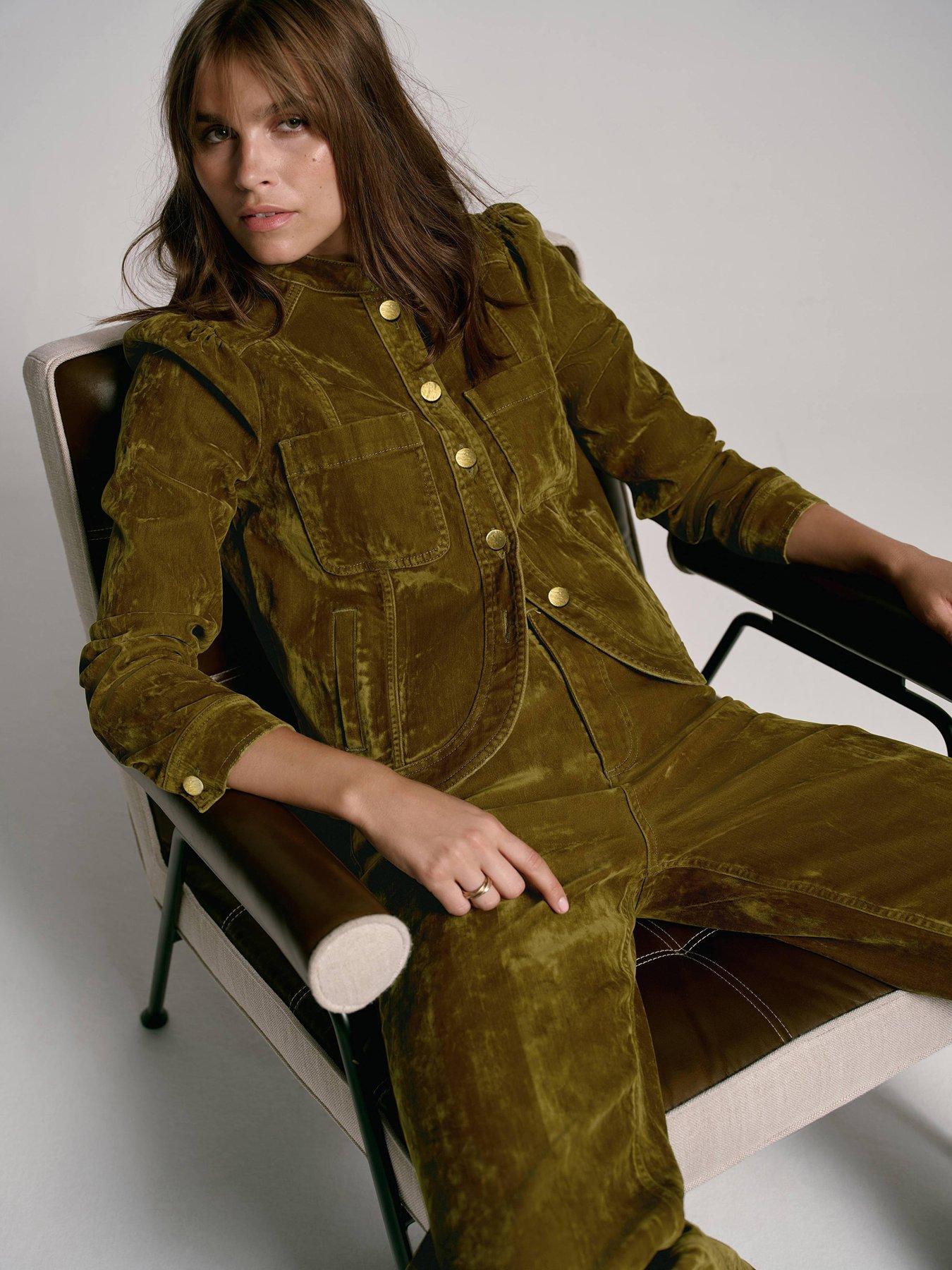  image of mint-velvet-olive-jacket-green