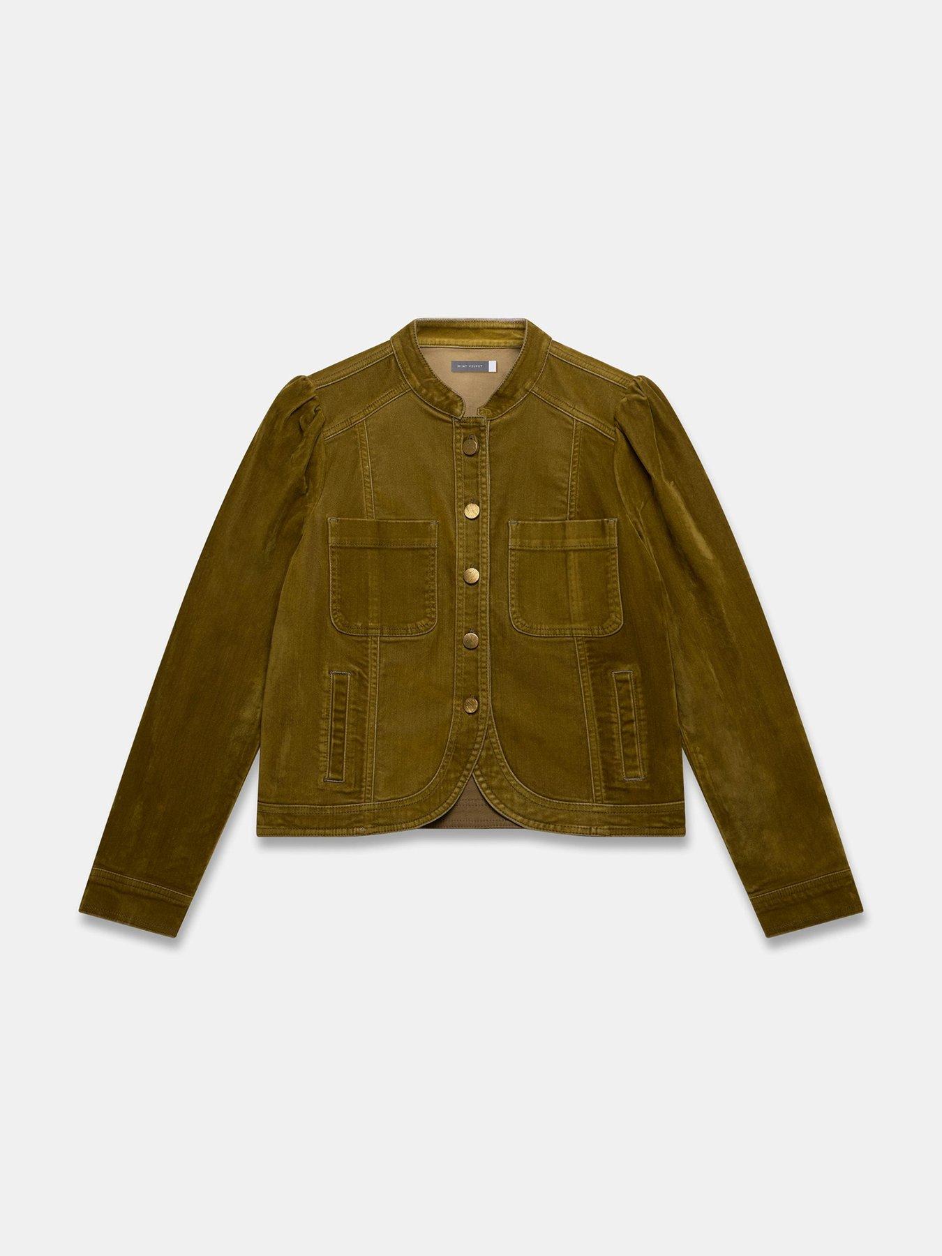  image of mint-velvet-olive-jacket-green