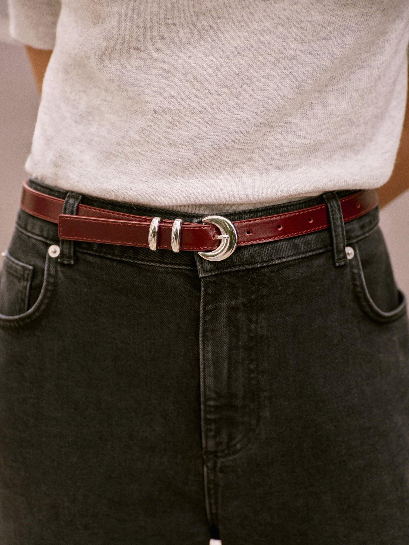  image of mint-velvet-chunky-keeper-buckle-belt-red