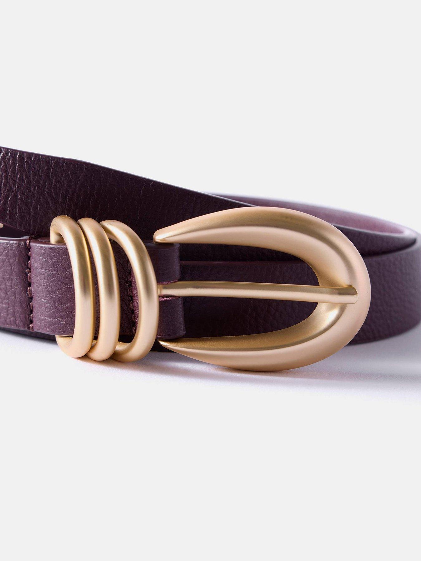  image of mint-velvet-chunky-keeper-buckle-belt-red