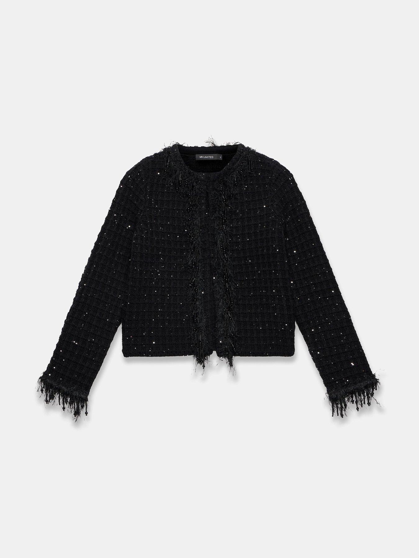 Image 5 of 6 of Mint Velvet Sequin Trim Jacket - Black