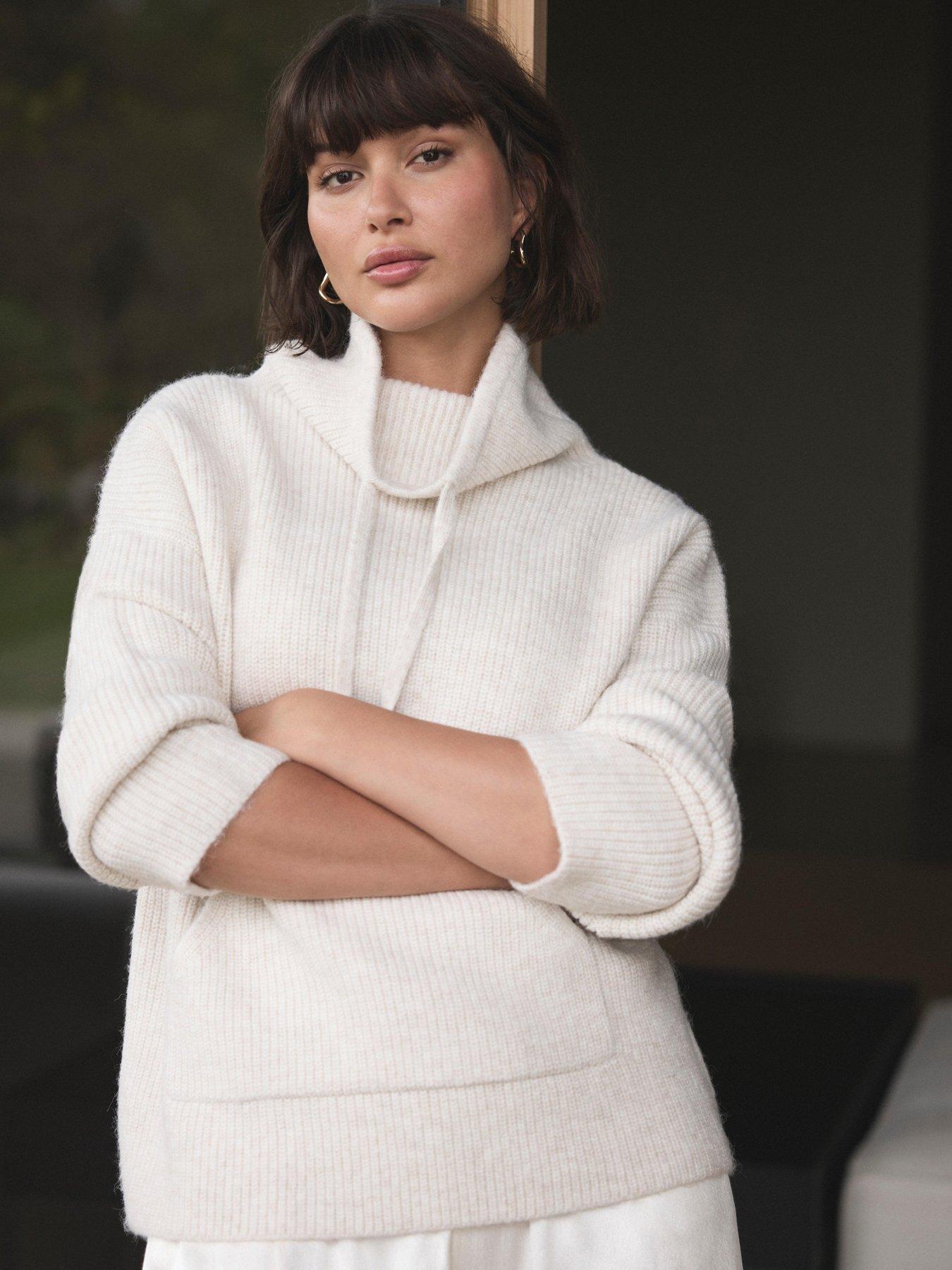  image of mint-velvet-snood-knit-jumpernbsp--cream