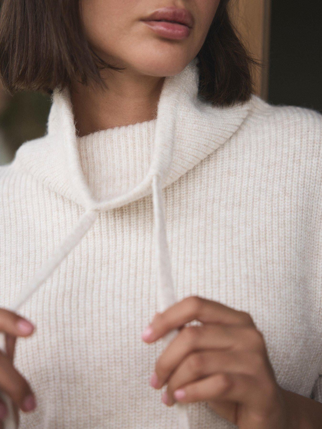 Image 4 of 6 of Mint Velvet Snood Knit Jumper&nbsp;- Cream