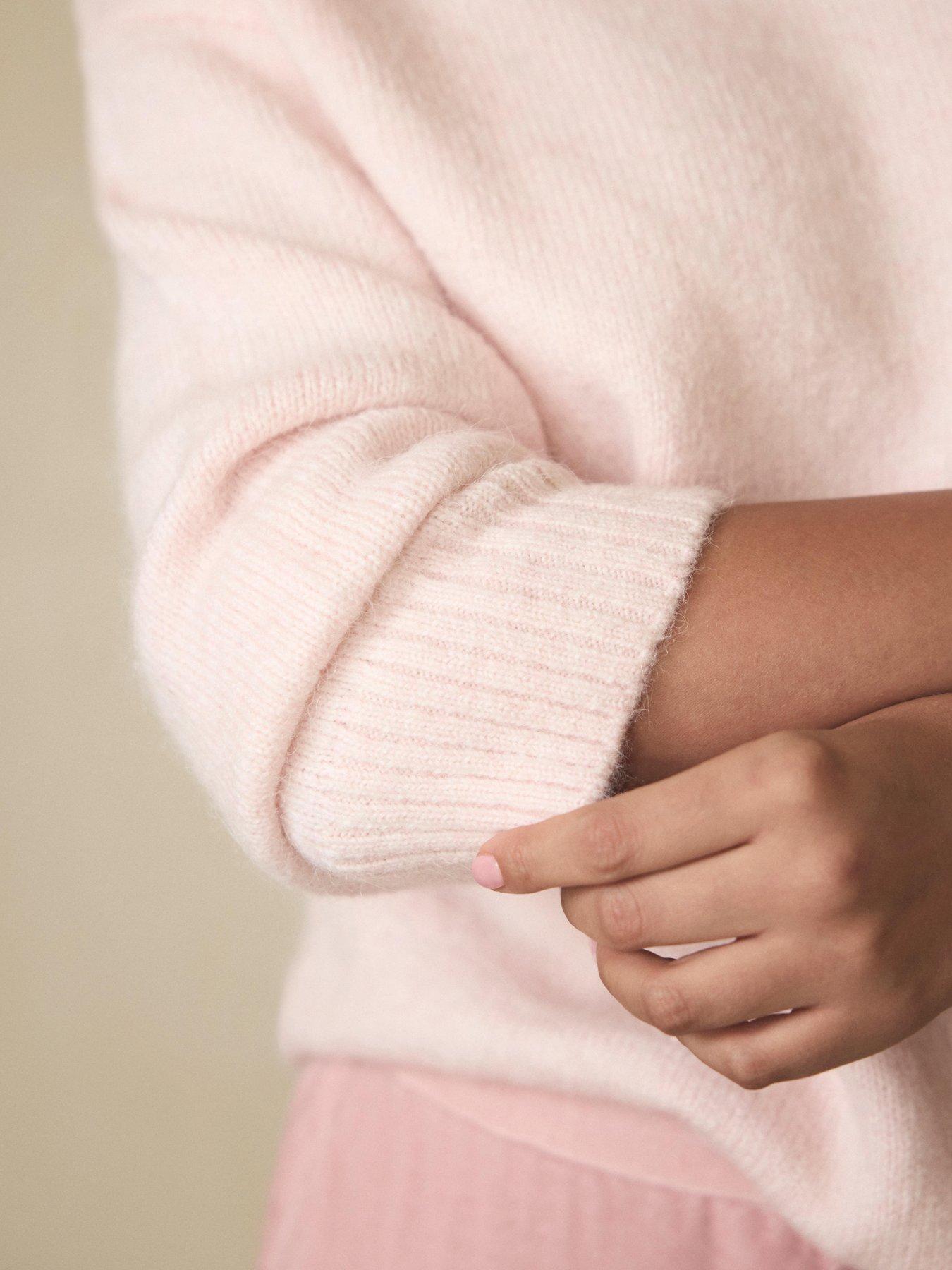  image of mint-velvet-crew-longline-jumper-pink