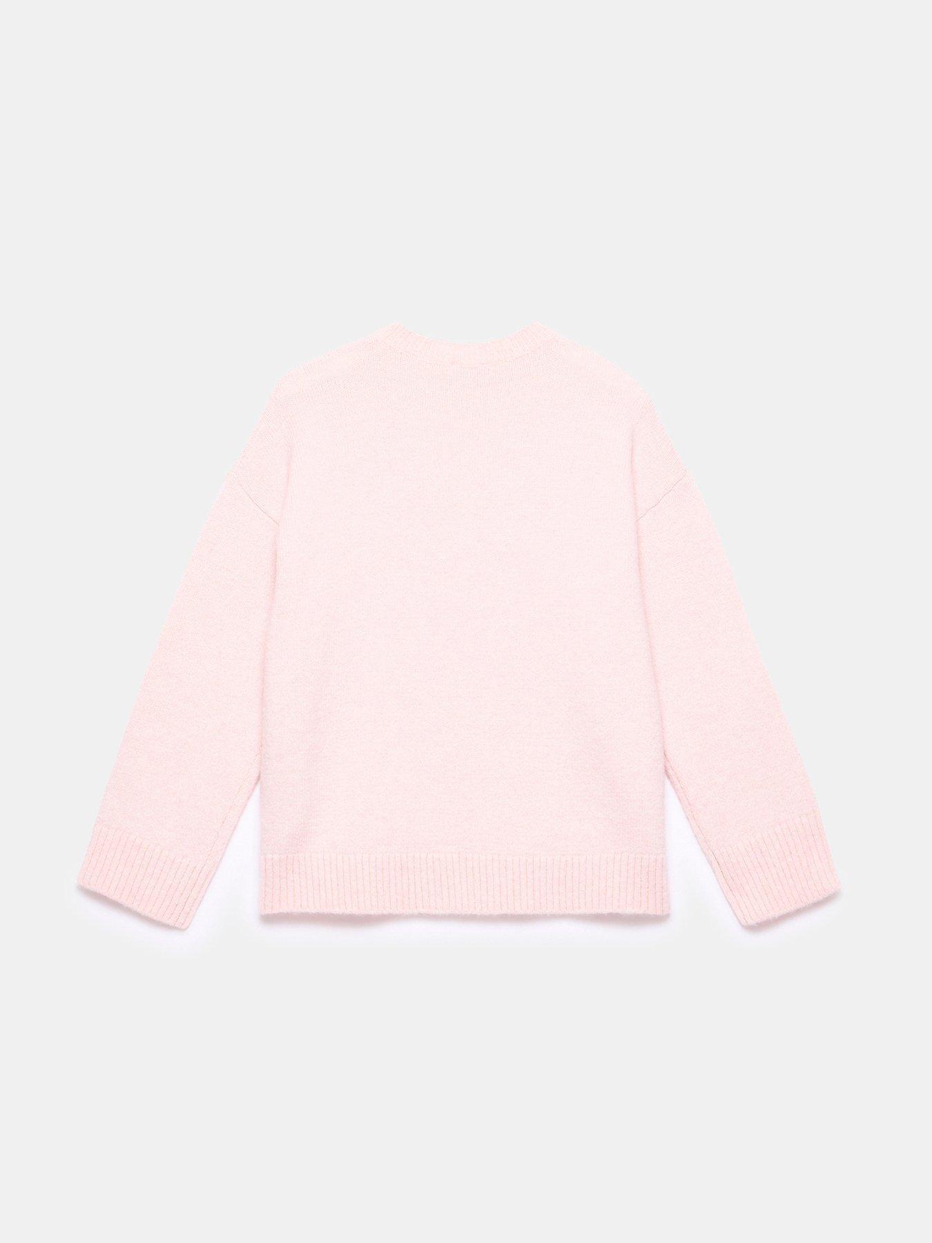  image of mint-velvet-crew-longline-jumper-pink