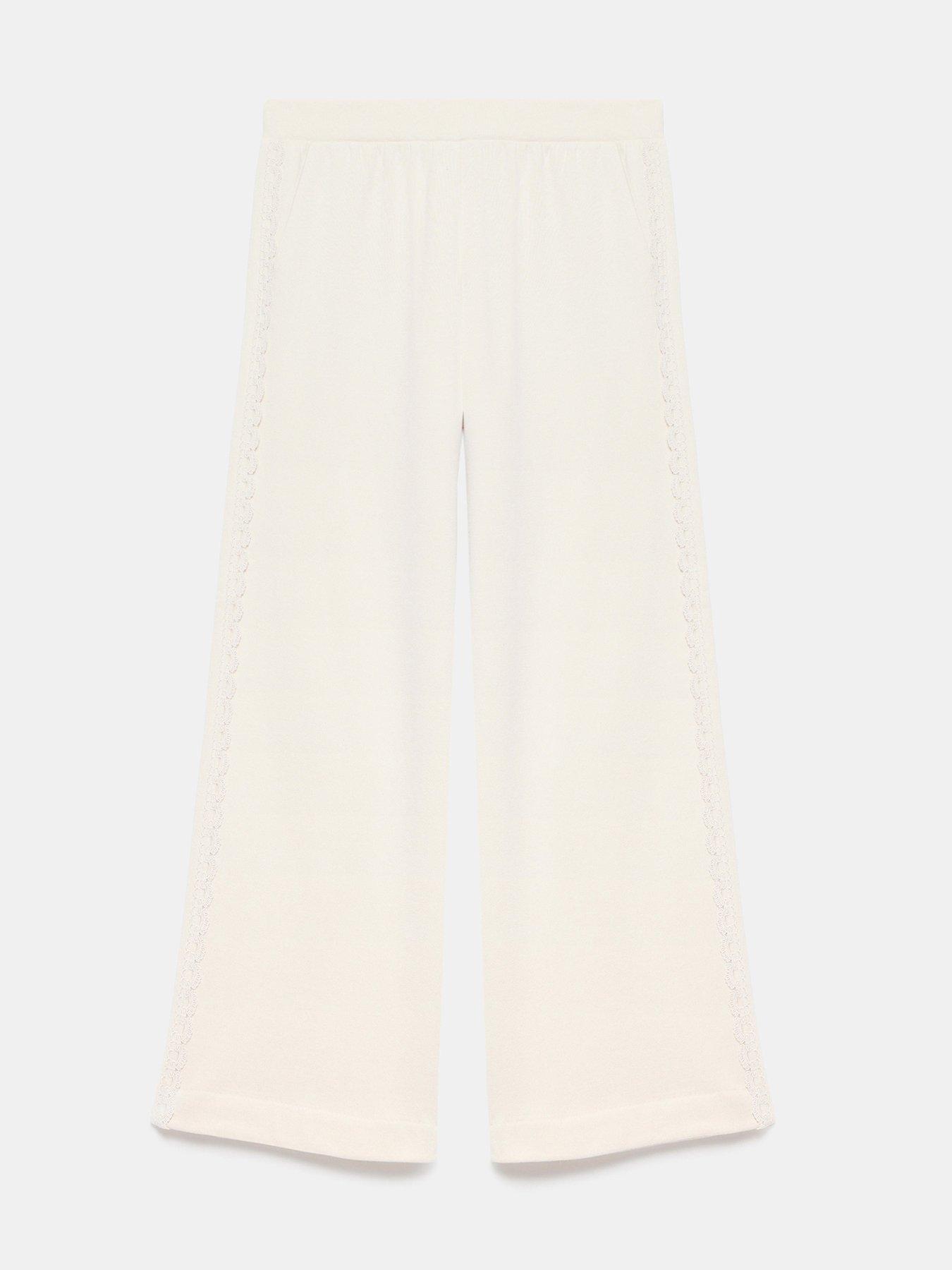  image of mint-velvet-lace-side-stripe-joggers-cream