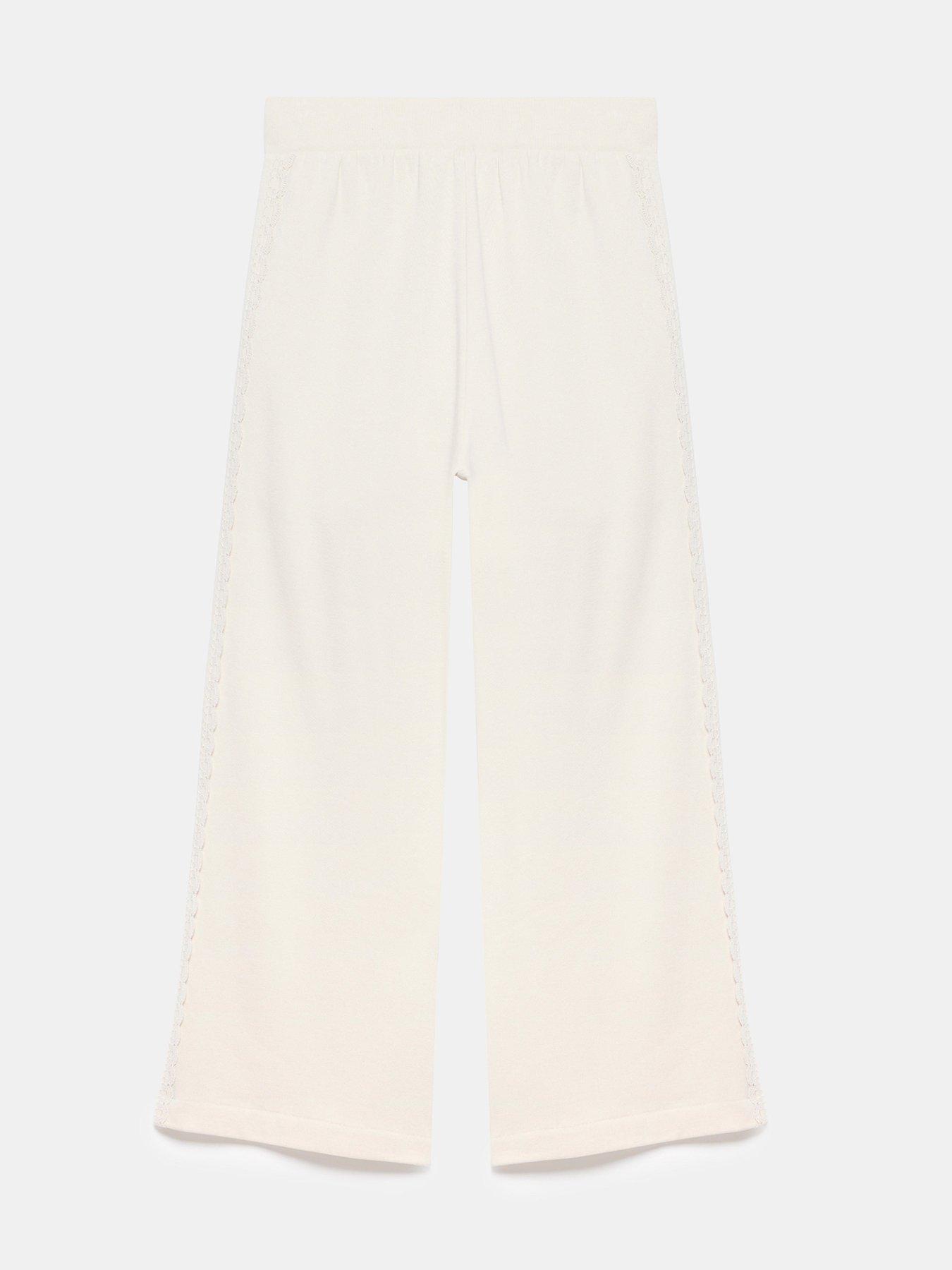  image of mint-velvet-lace-side-stripe-joggers-cream