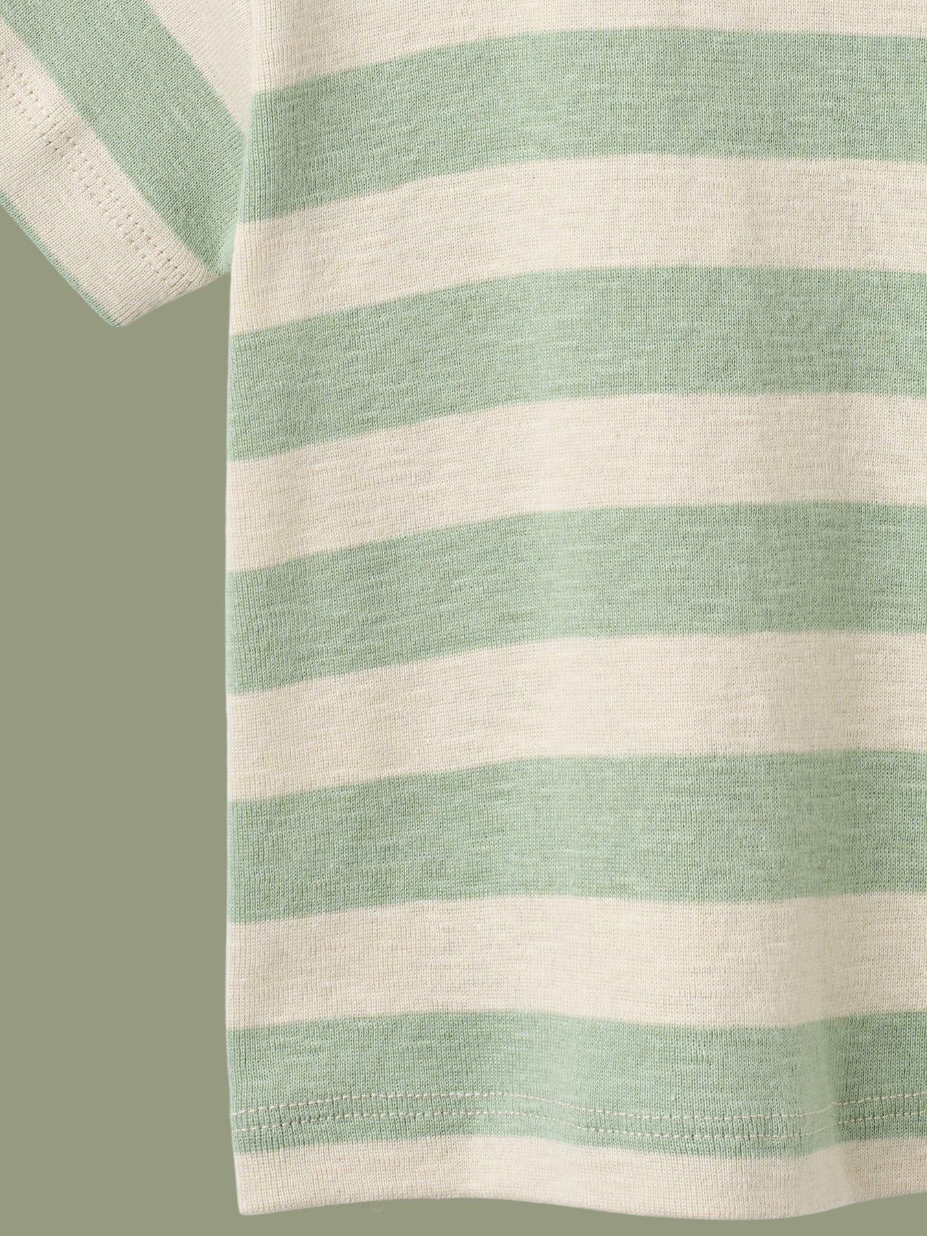 Image 3 of 3 of Wheat Baby Boys Sibling Liam Stripe Short Sleeve Tshirt - Green