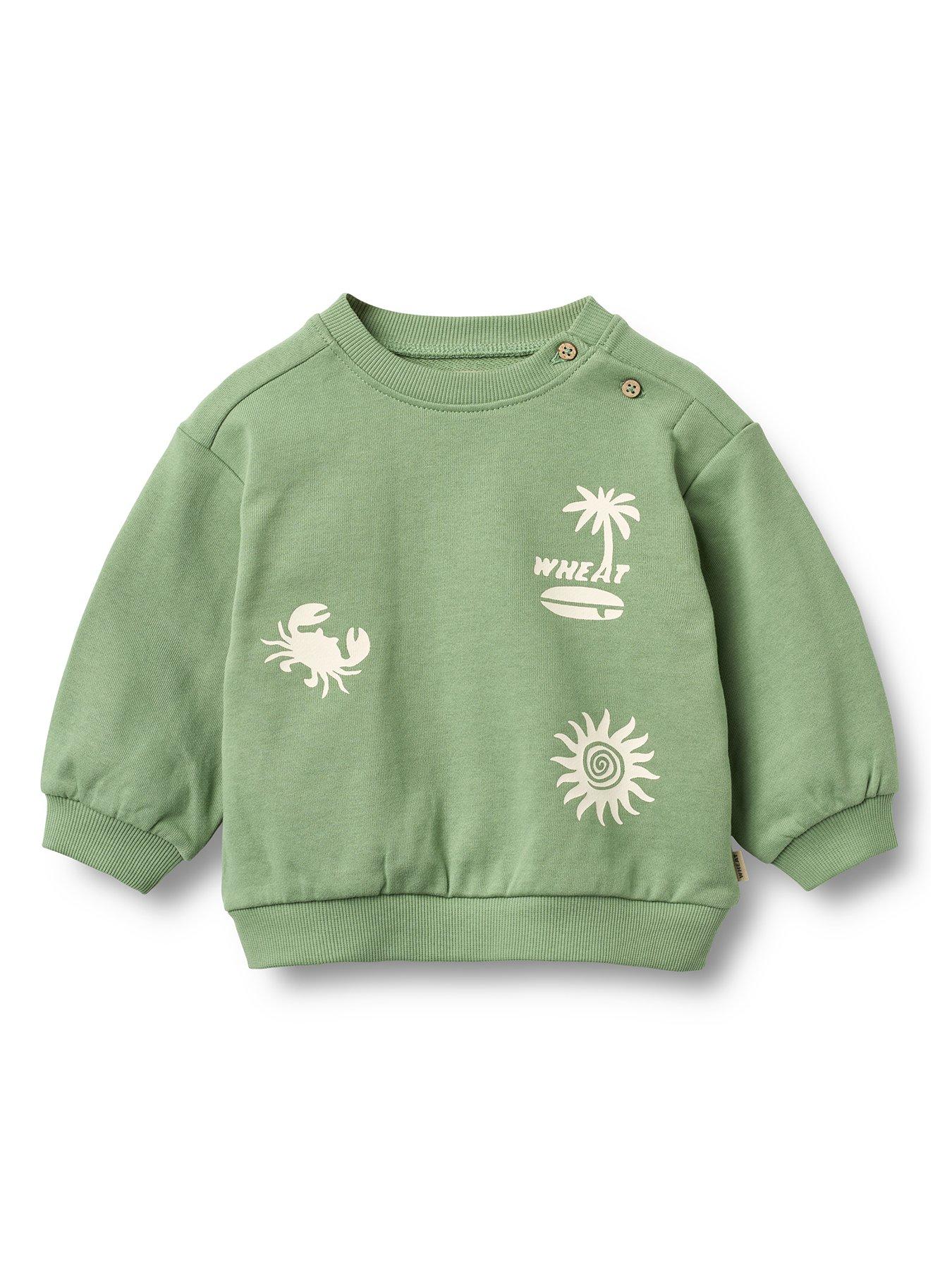 Image 1 of 3 of Wheat Baby Boys Sibling Co-ord Sweat - Green