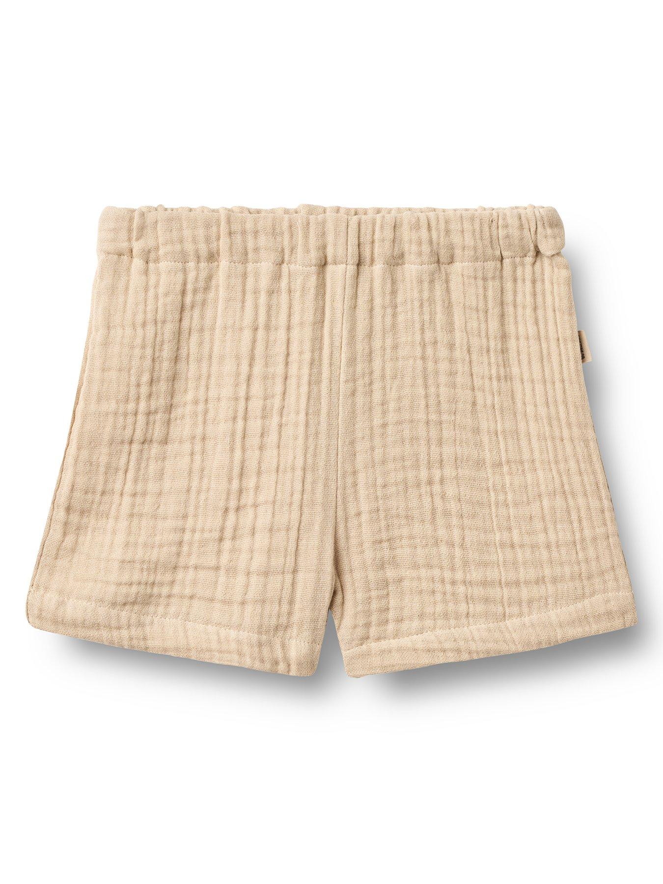 Wheat Baby Boys Sibling Cheesecloth Co-ord Shorts - Beige