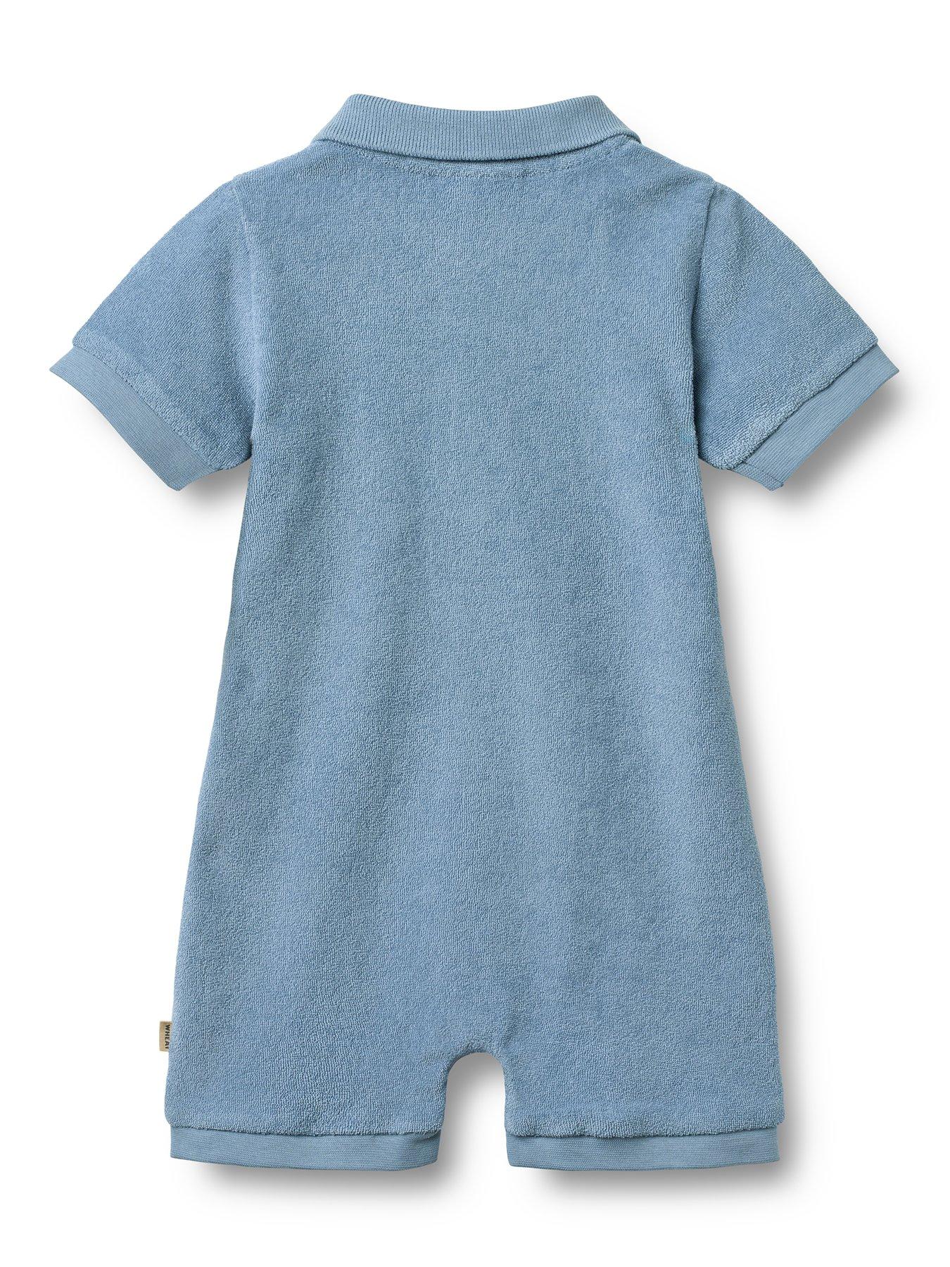 Image 3 of 4 of Wheat Baby Boys Shorty Romper - Blue