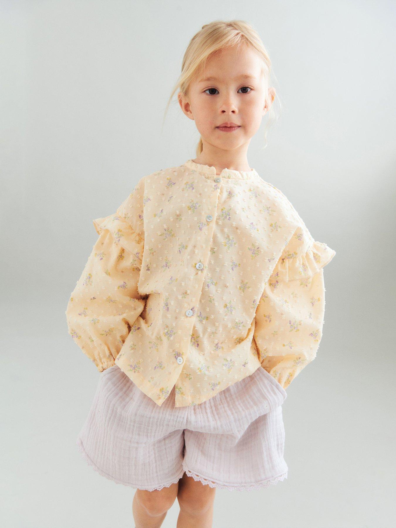 Image 1 of 5 of Wheat Girls Cheesecloth Co-ord Shorts - Purple - Purple