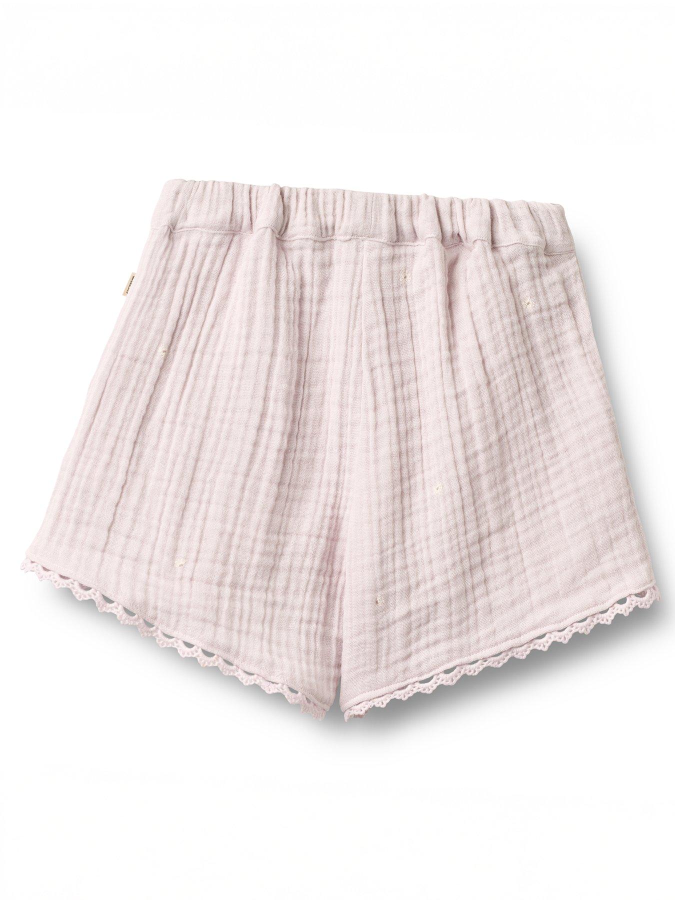 Image 3 of 5 of Wheat Girls Cheesecloth Co-ord Shorts - Purple - Purple