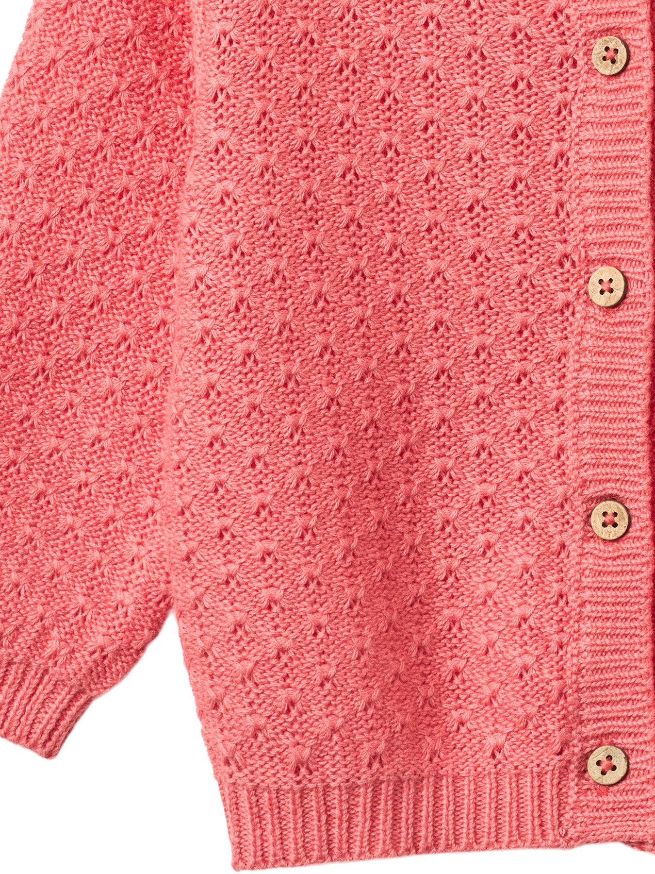 Image 3 of 3 of Wheat Baby Girls Sibling Magnella Knitted Cardigan - Pink