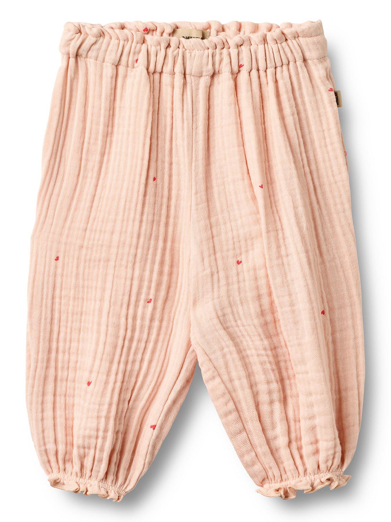 Wheat Baby Girls Cheesecloth Co-ord Trousers - Pink
