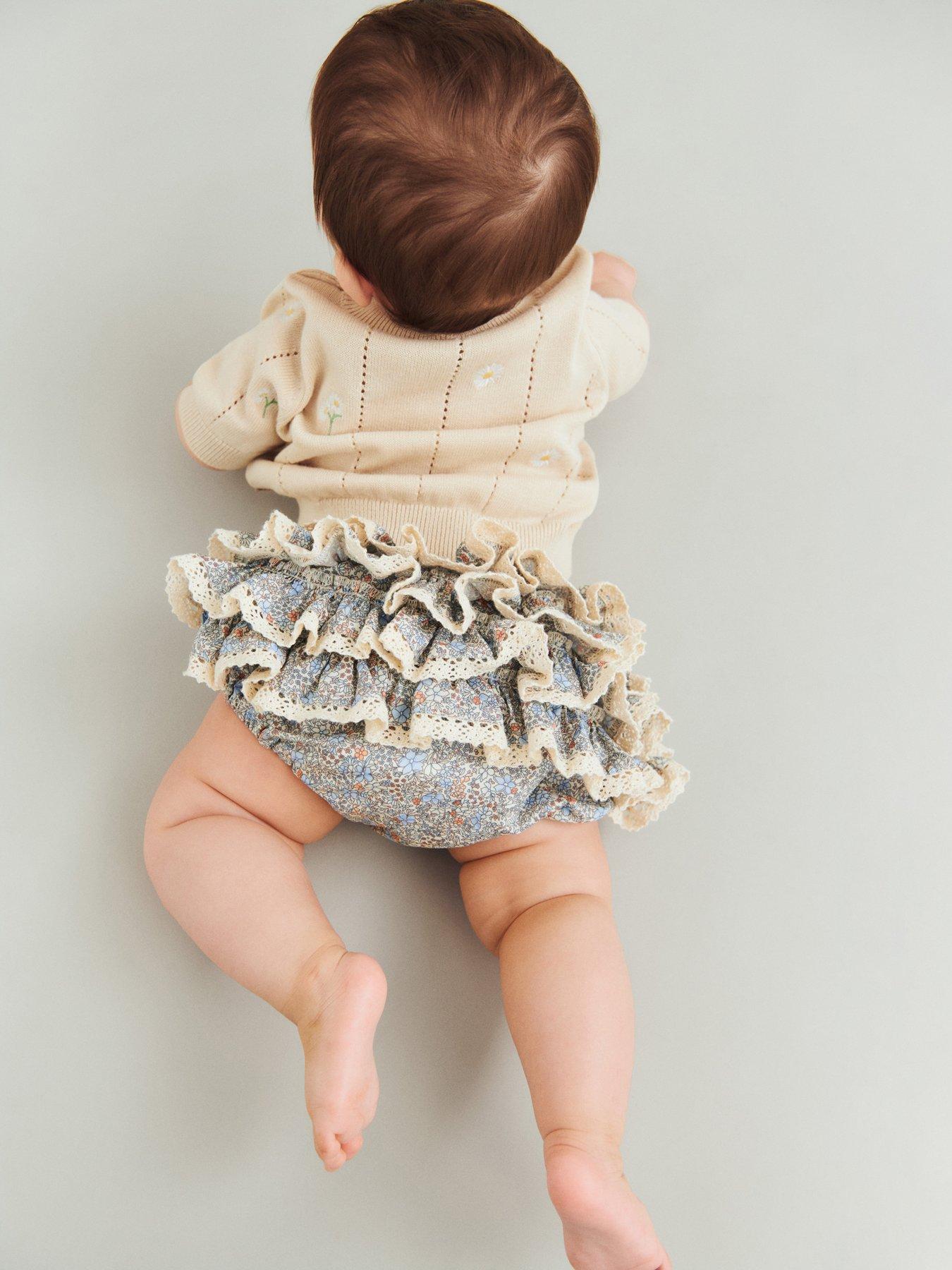 Wheat Baby Girls Saloma Printed Frill Bloomers - Blue