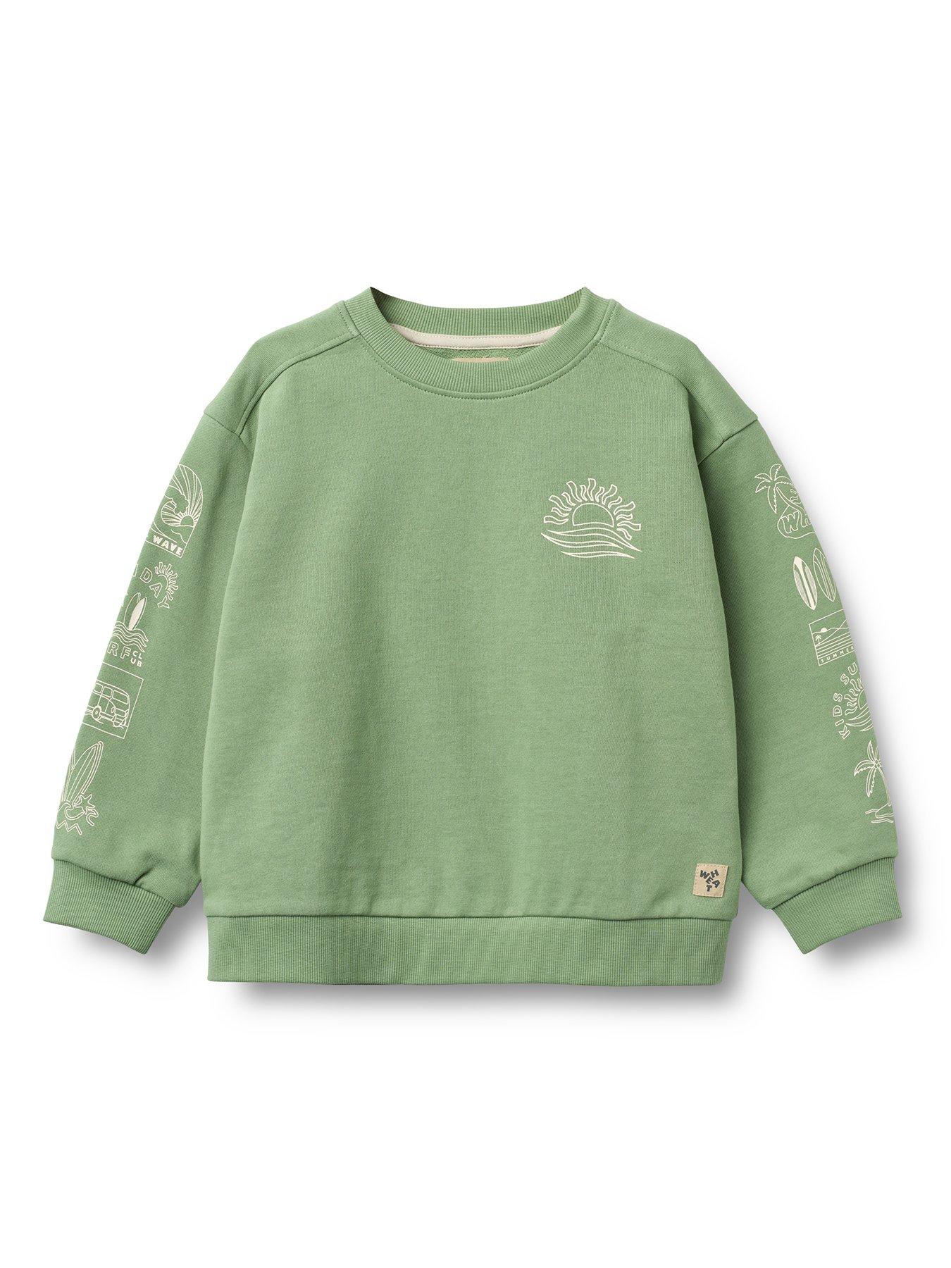 Image 2 of 4 of Wheat Boys Sibling Printed Sweat - Green