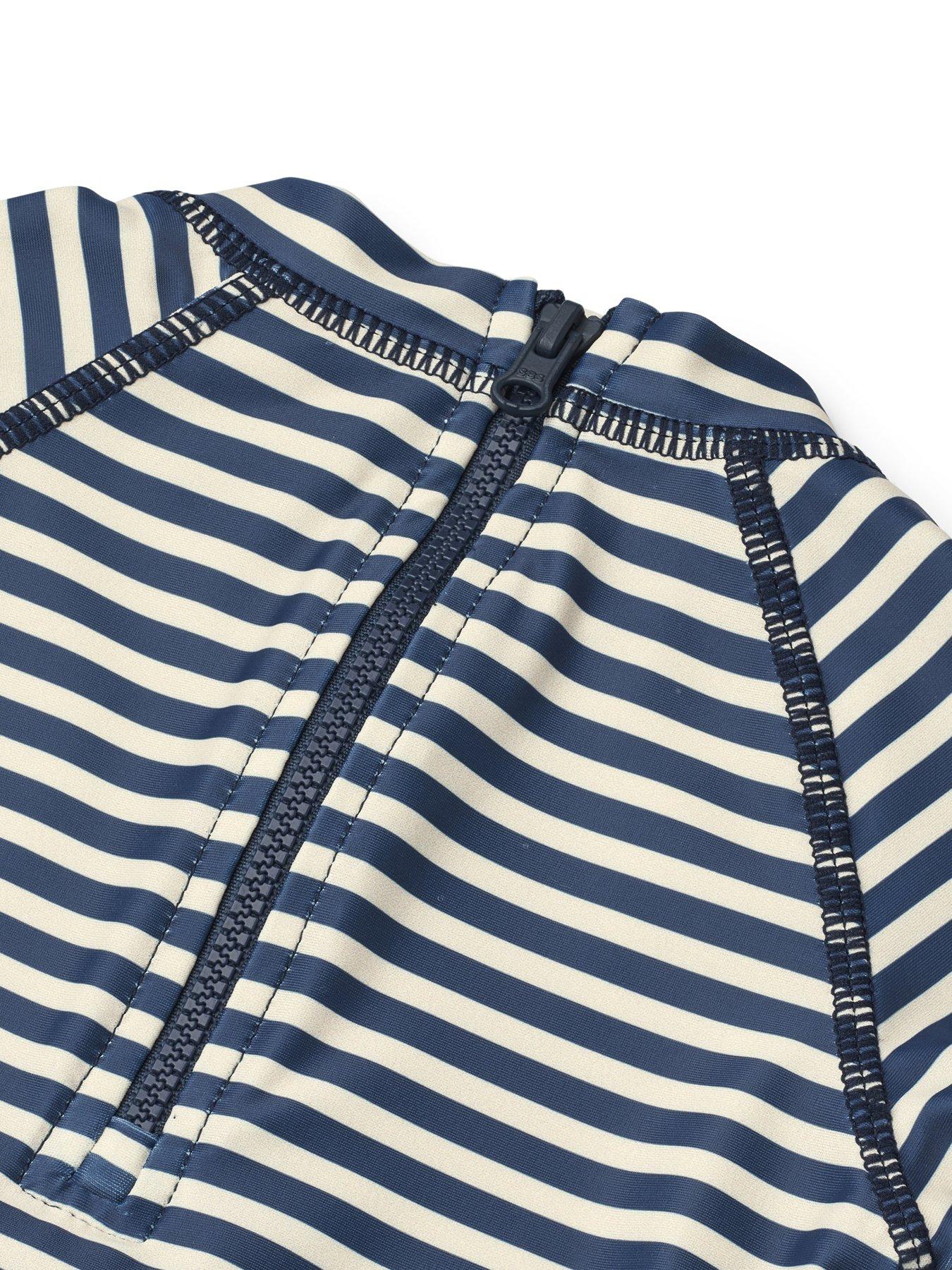 Image 3 of 3 of Wheat Baby Boys Stripe Short Sleeve Rashsuit - Blue