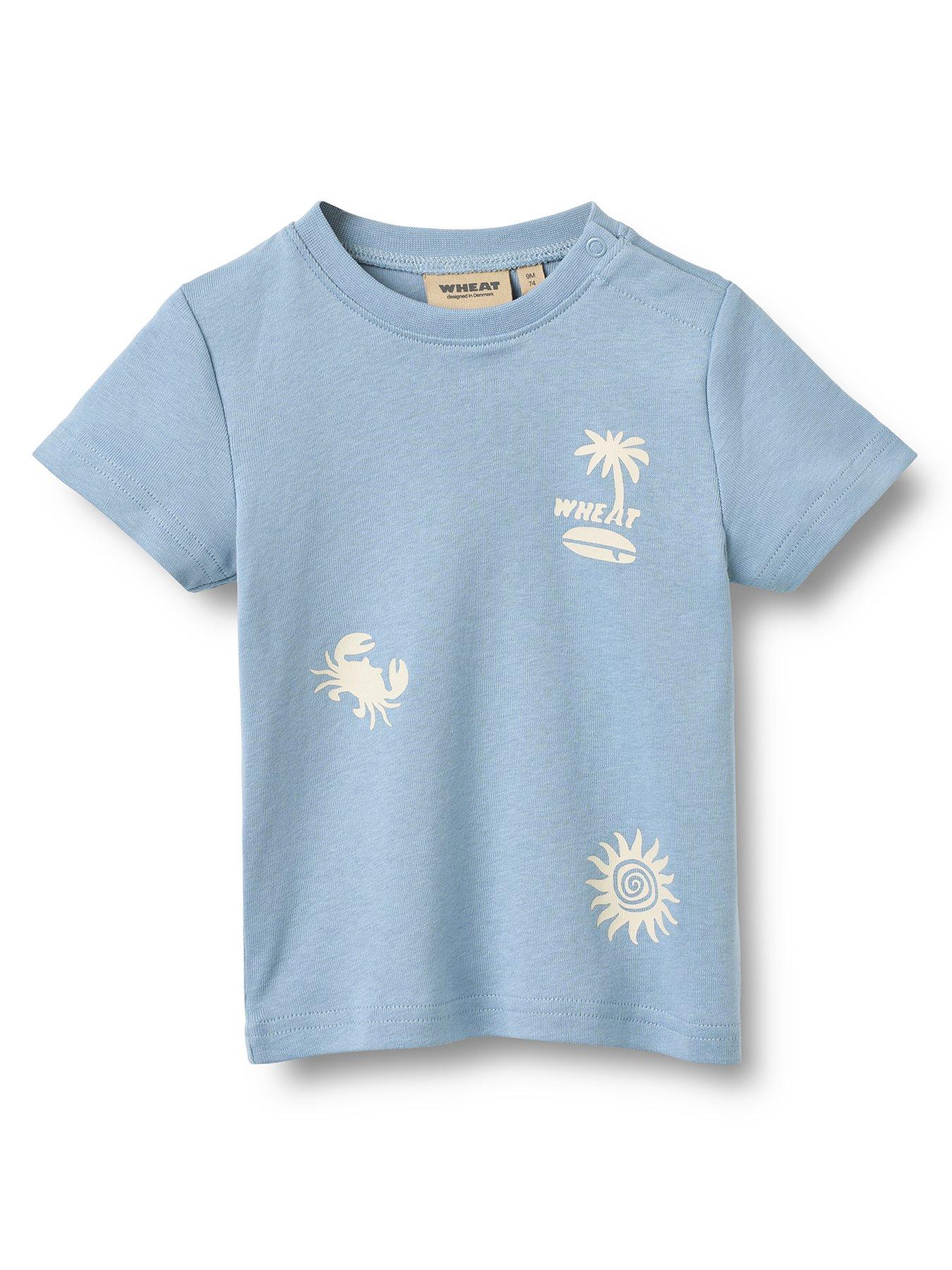 Image 1 of 3 of Wheat Baby Boys Short Sleeve Tshirt - Blue