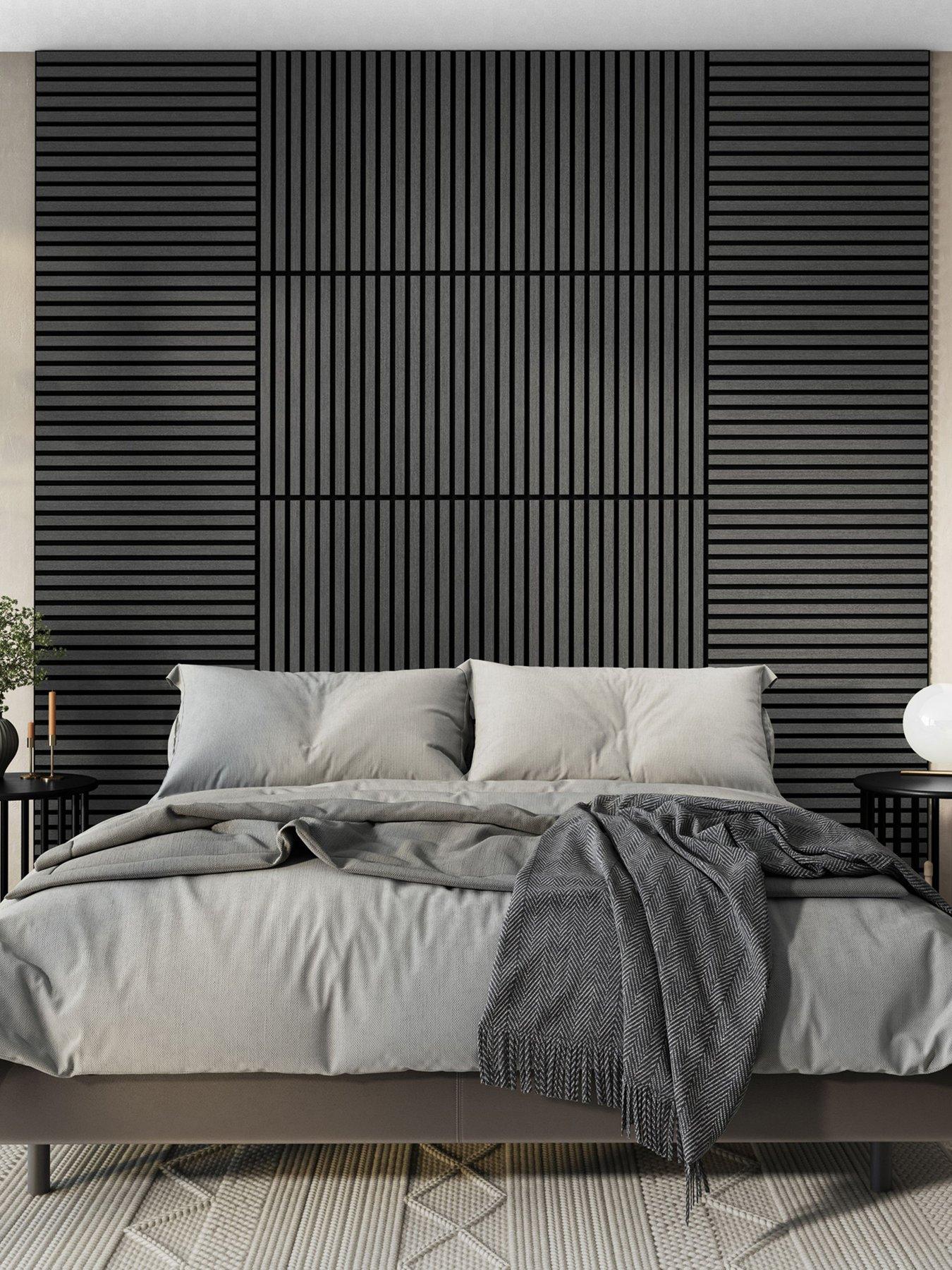 Cheshire Mouldings Grey Acoustic Slat Square Wall Panel